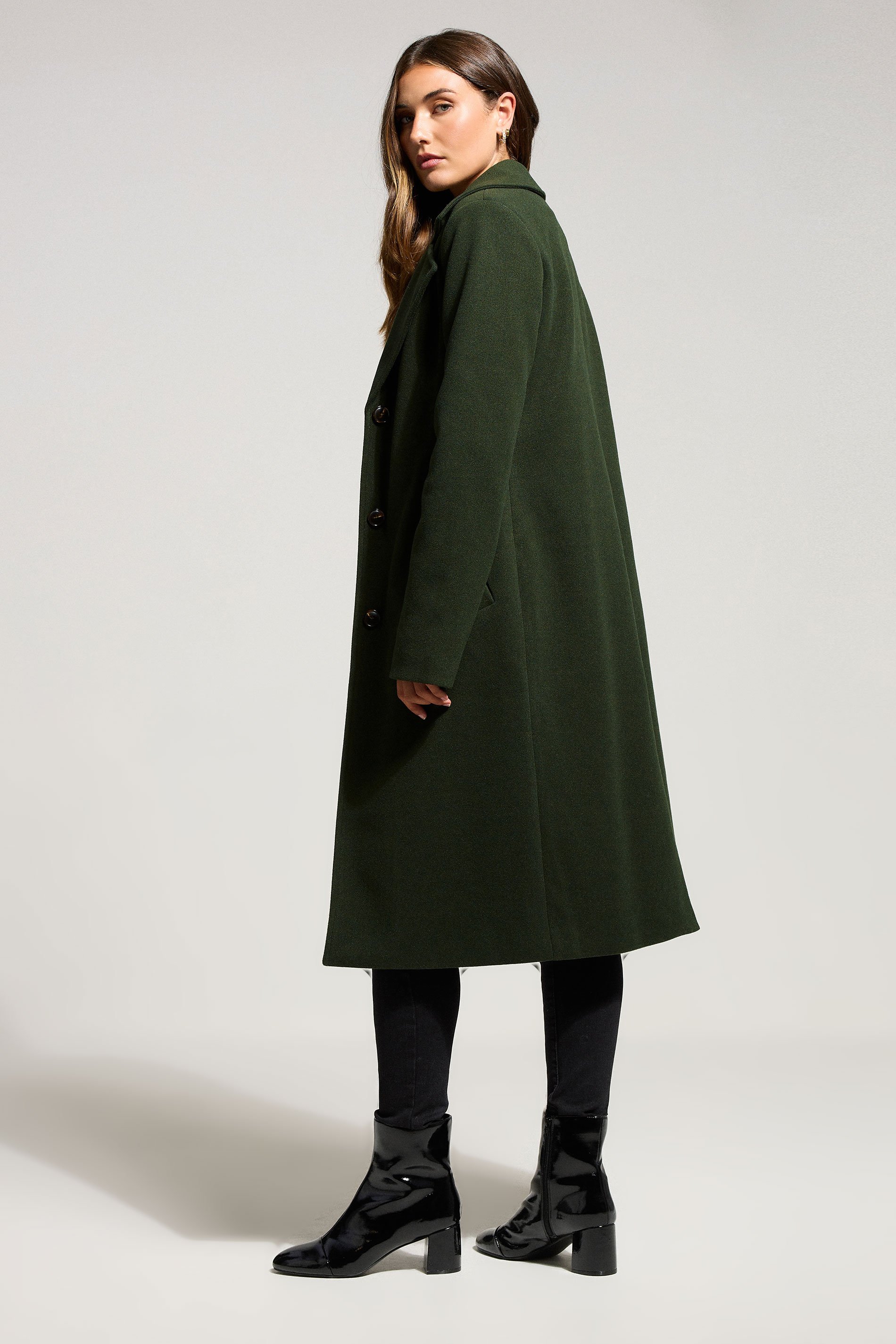 LTS Tall Dark Green Formal Midi City Coat | Long Tall Sally 4