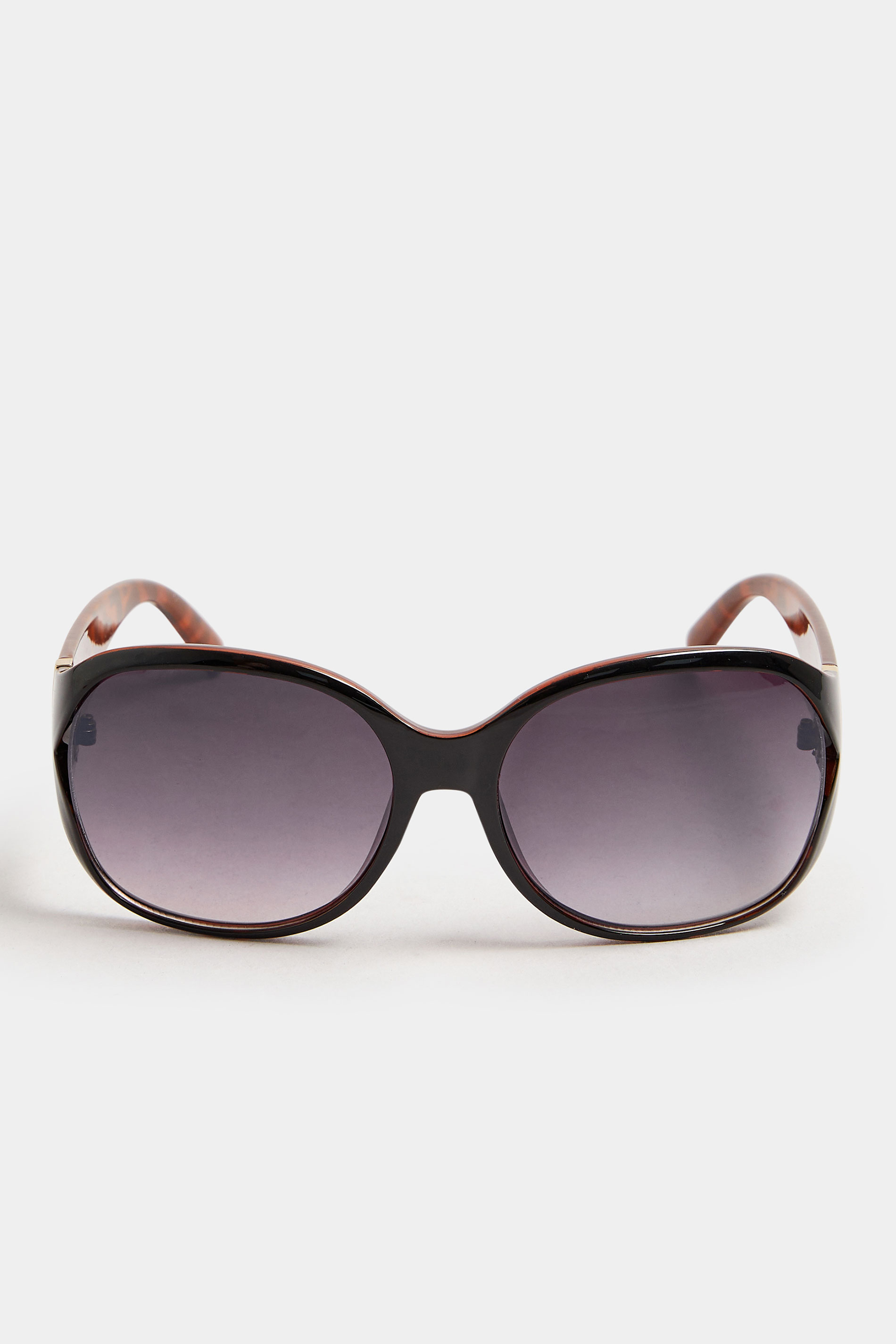 Black Animal Print Arm Detail Sunglasses | Yours Clothing 3