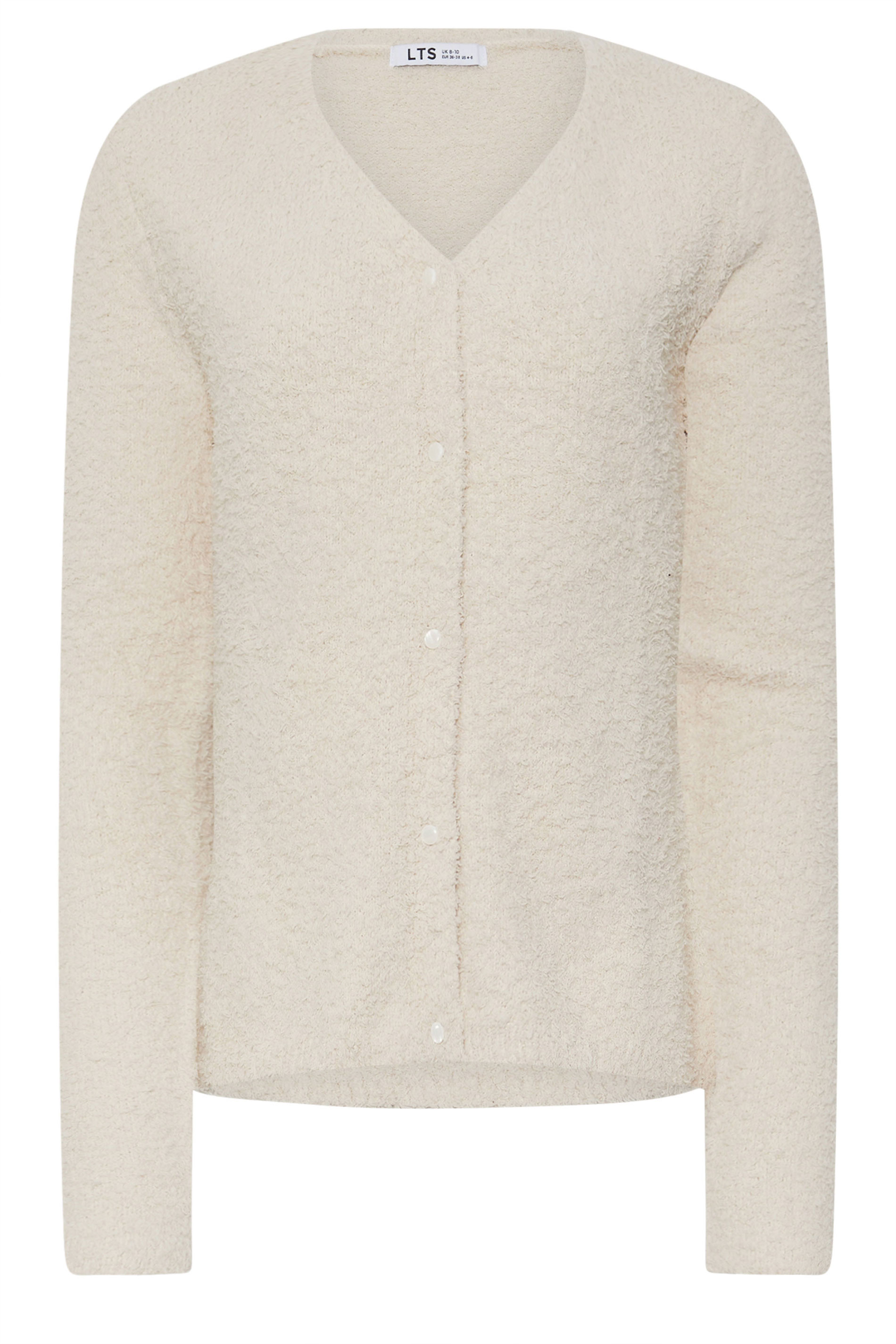 LTS Tall Cream Fluffy Fleece Cardigan | Long Tall Sally 6