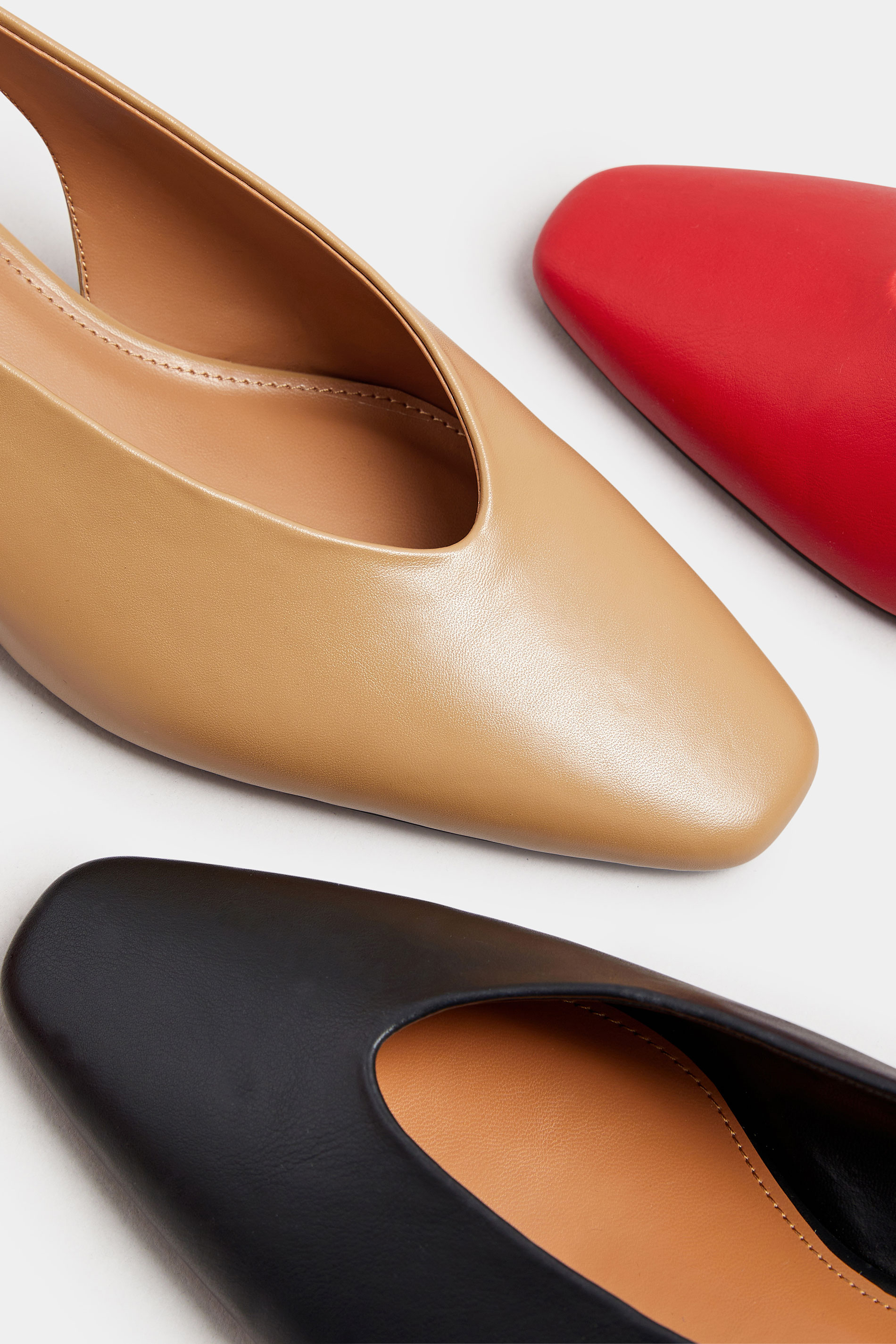 LTS Stone Brown Square Slingback Block Heel In Standard Fit | Long Tall Sally 6