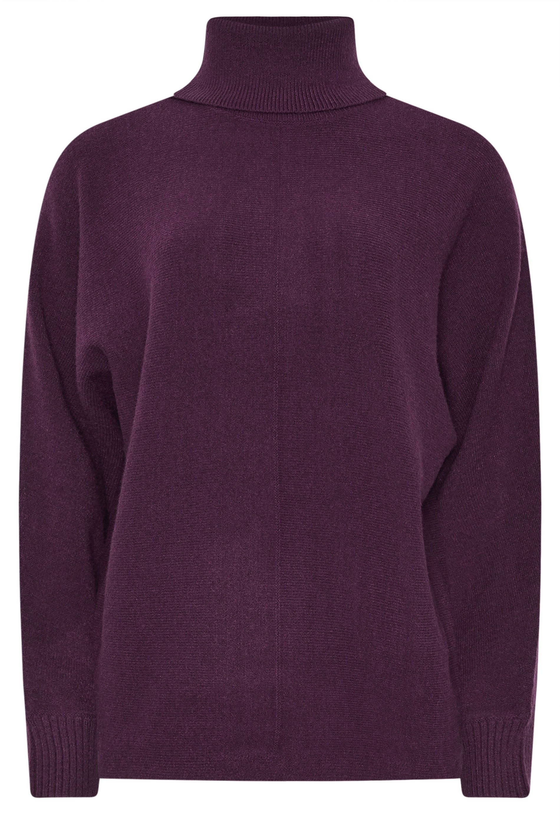 LTS Tall Purple Batwing Roll Neck Jumper | Long Tall Sally 5