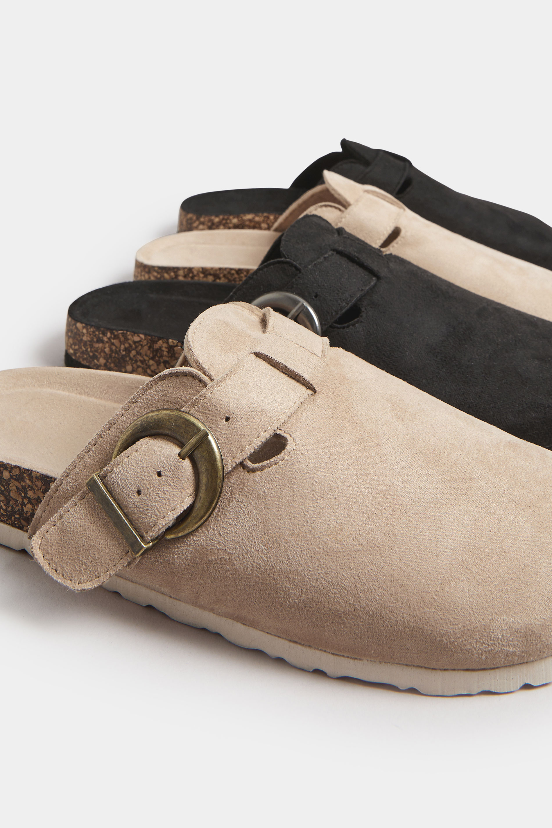 Beige Brown Faux Suede Clogs In Extra Wide EEE Fit | Yours Clothing 6