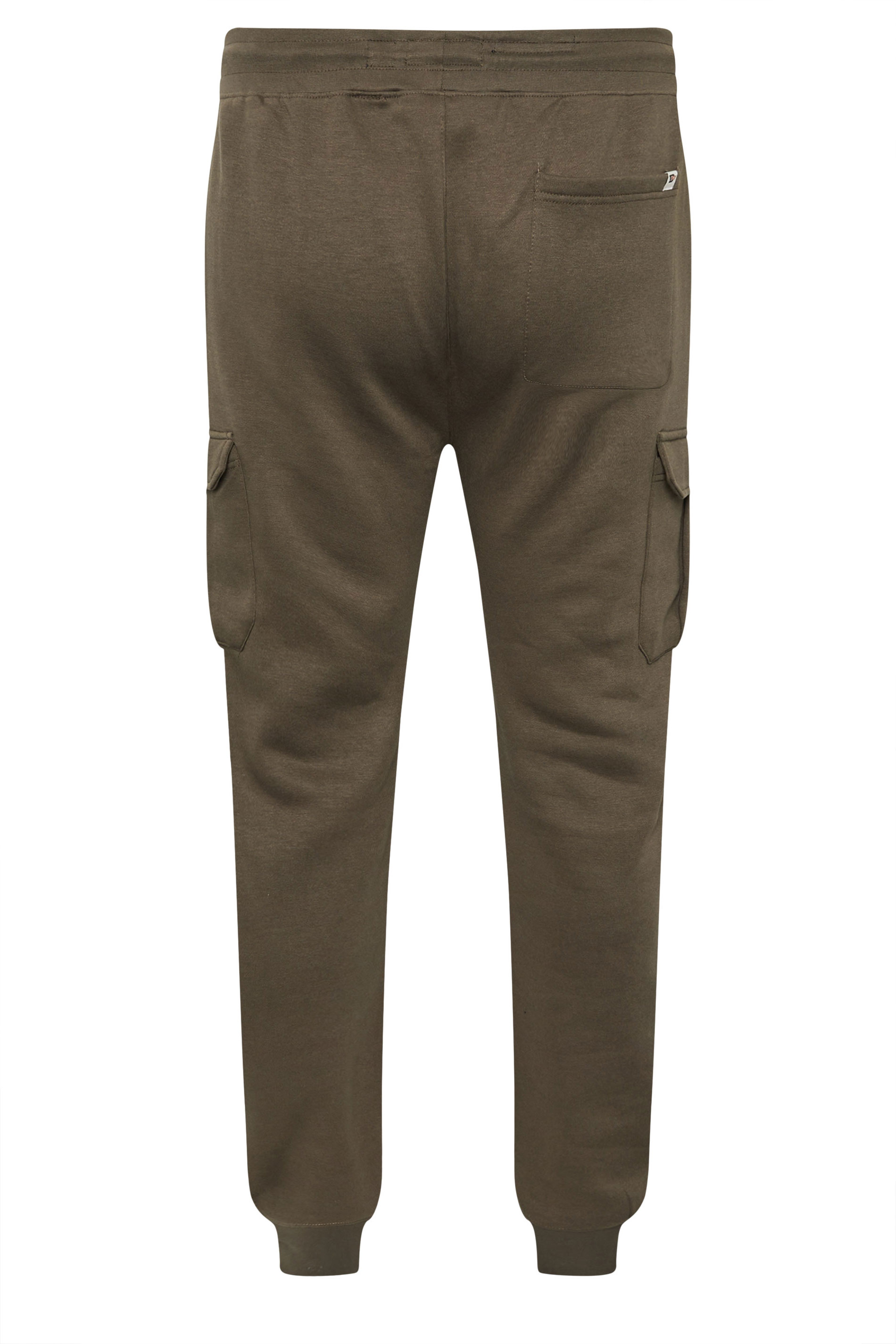 D555 Big & Tall Khaki Green Cargo Cuffed Joggers | BadRhino 5