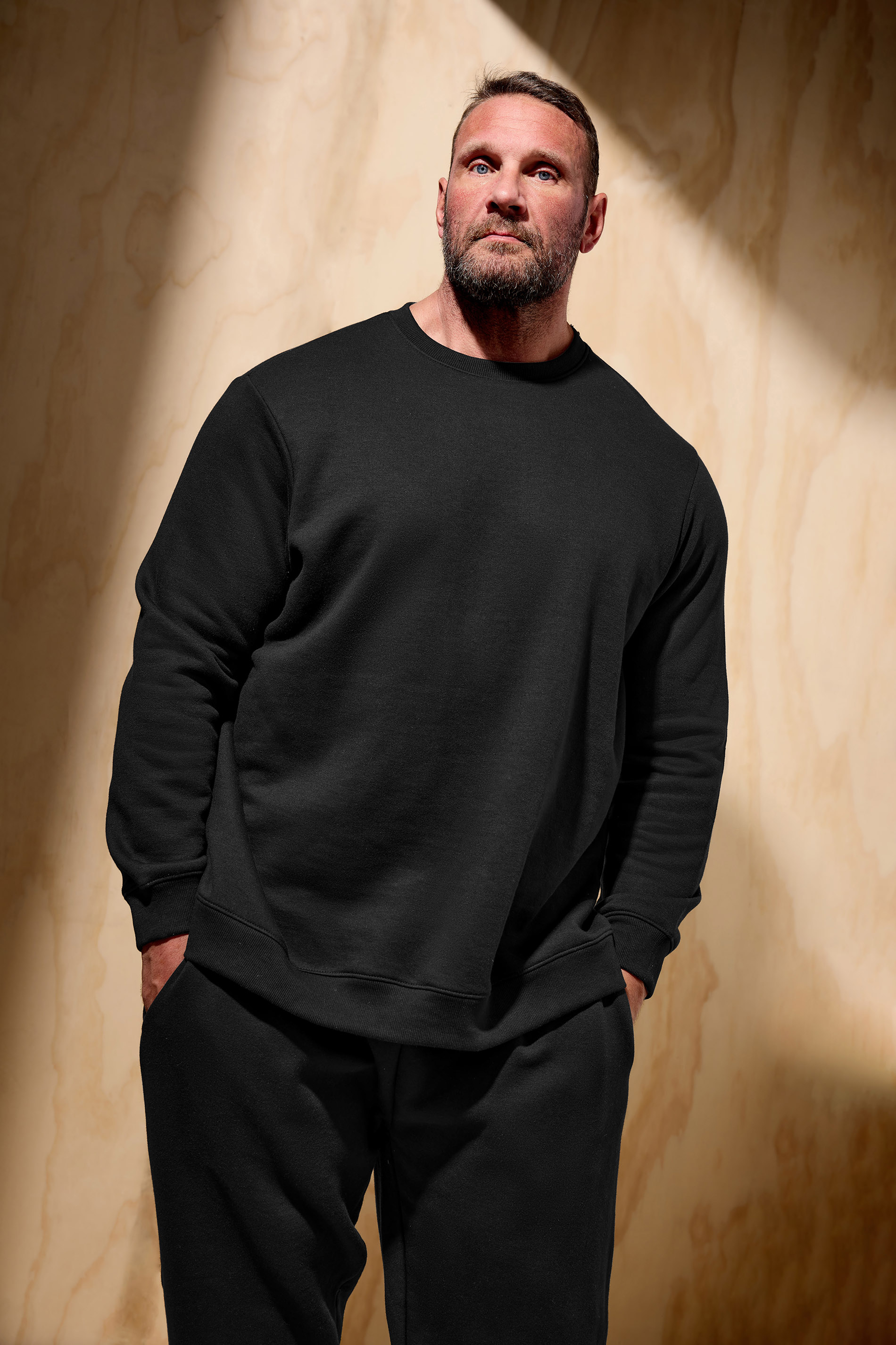 BadRhino Big & Tall Black Premium Crew Neck Sweatshirt | BadRhino 1