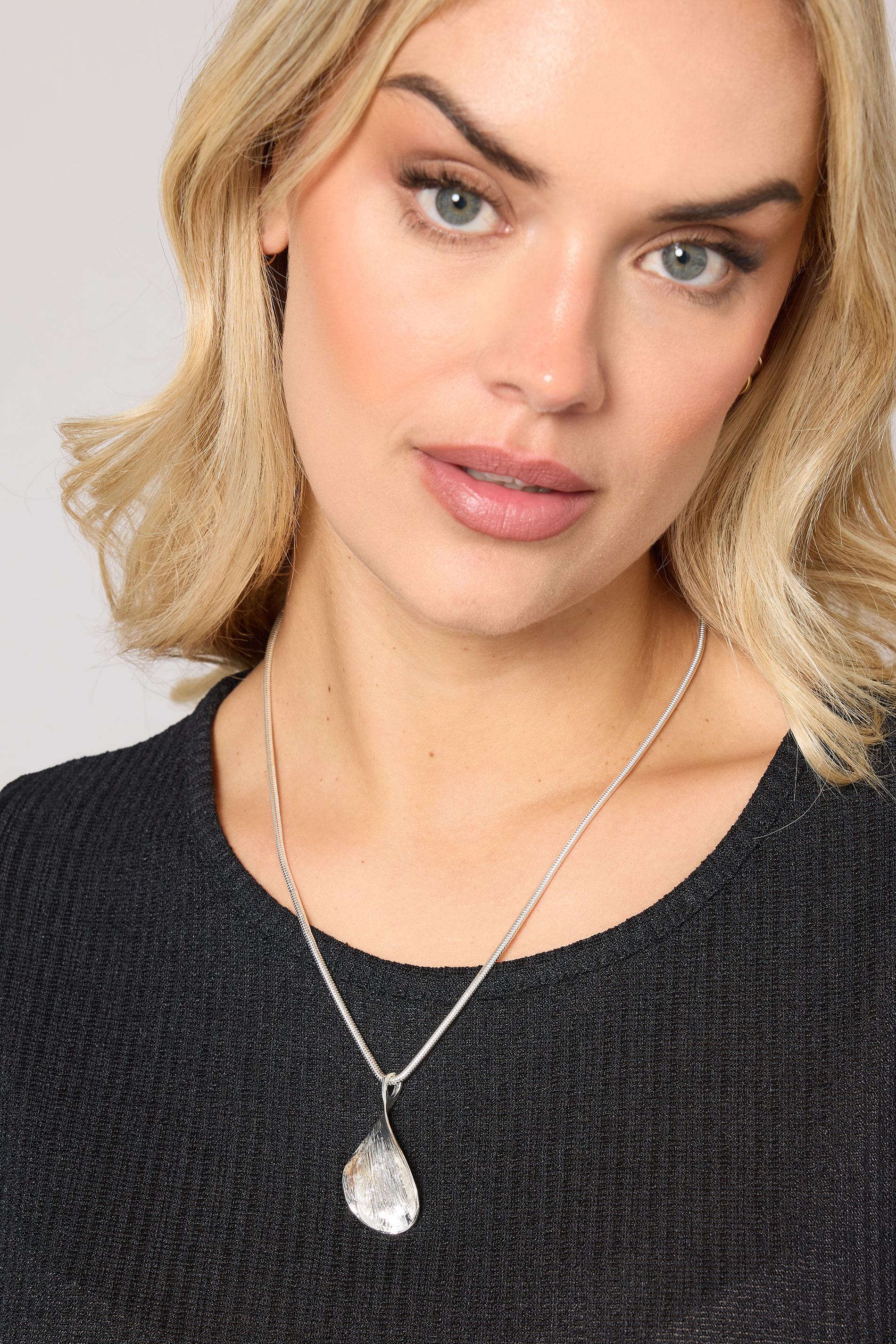 Silver Tone Twisted Pendant Necklace | Yours Clothing 1