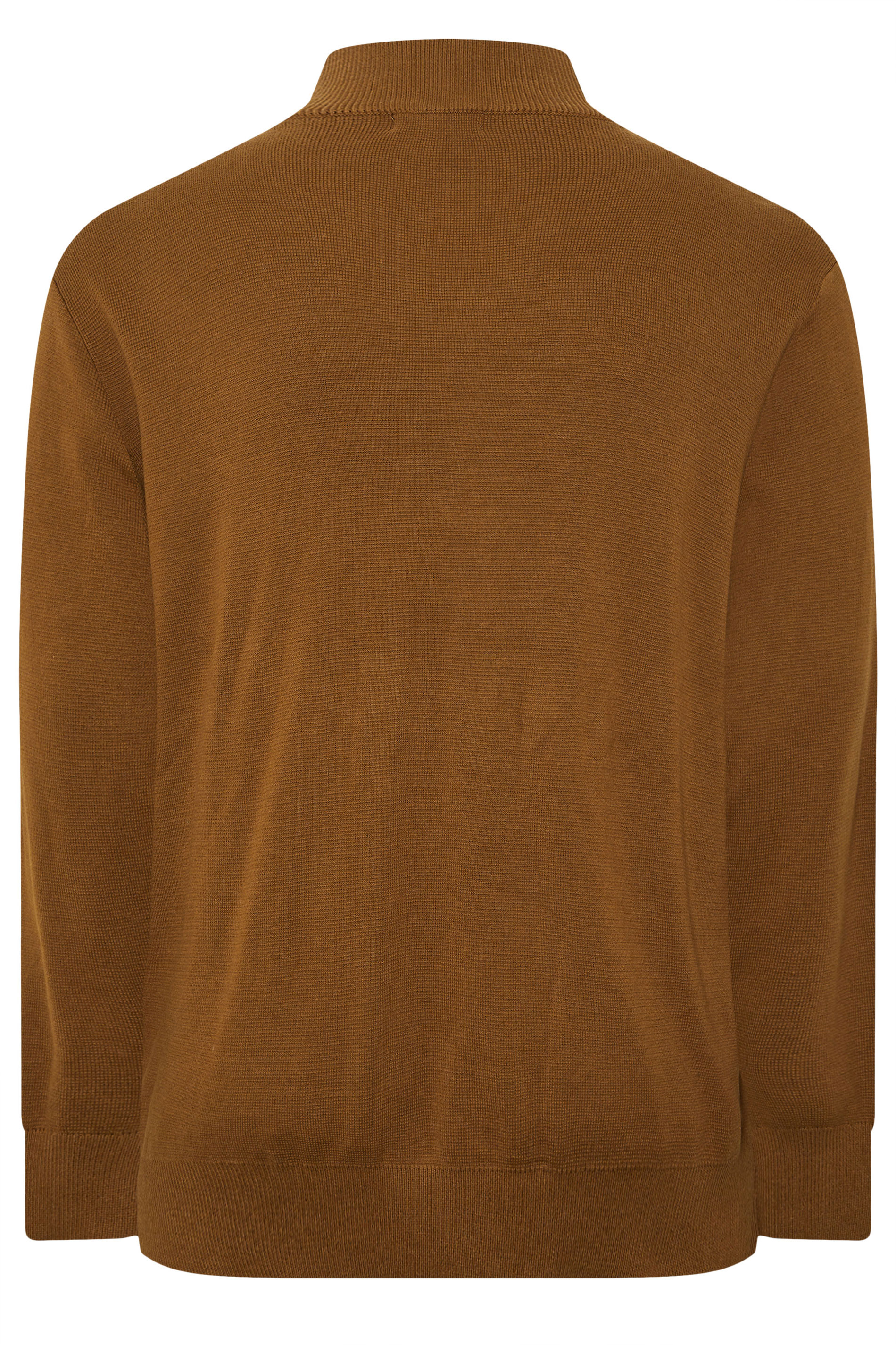 BadRhino Big & Tall Brown Milano Quarter Zip Jumper | BadRhino 7