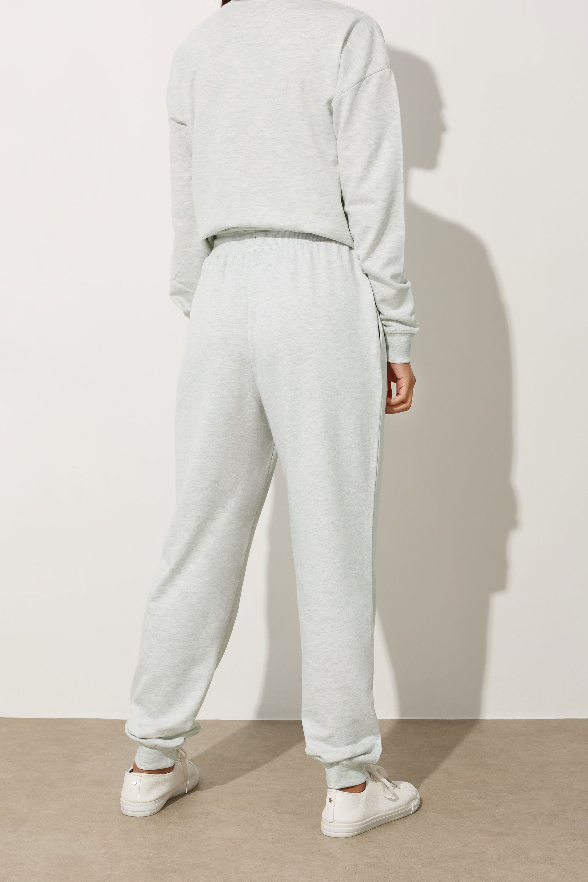LTS Tall Light Grey Cuffed Drawstring Joggers | Long Tall Sally  3