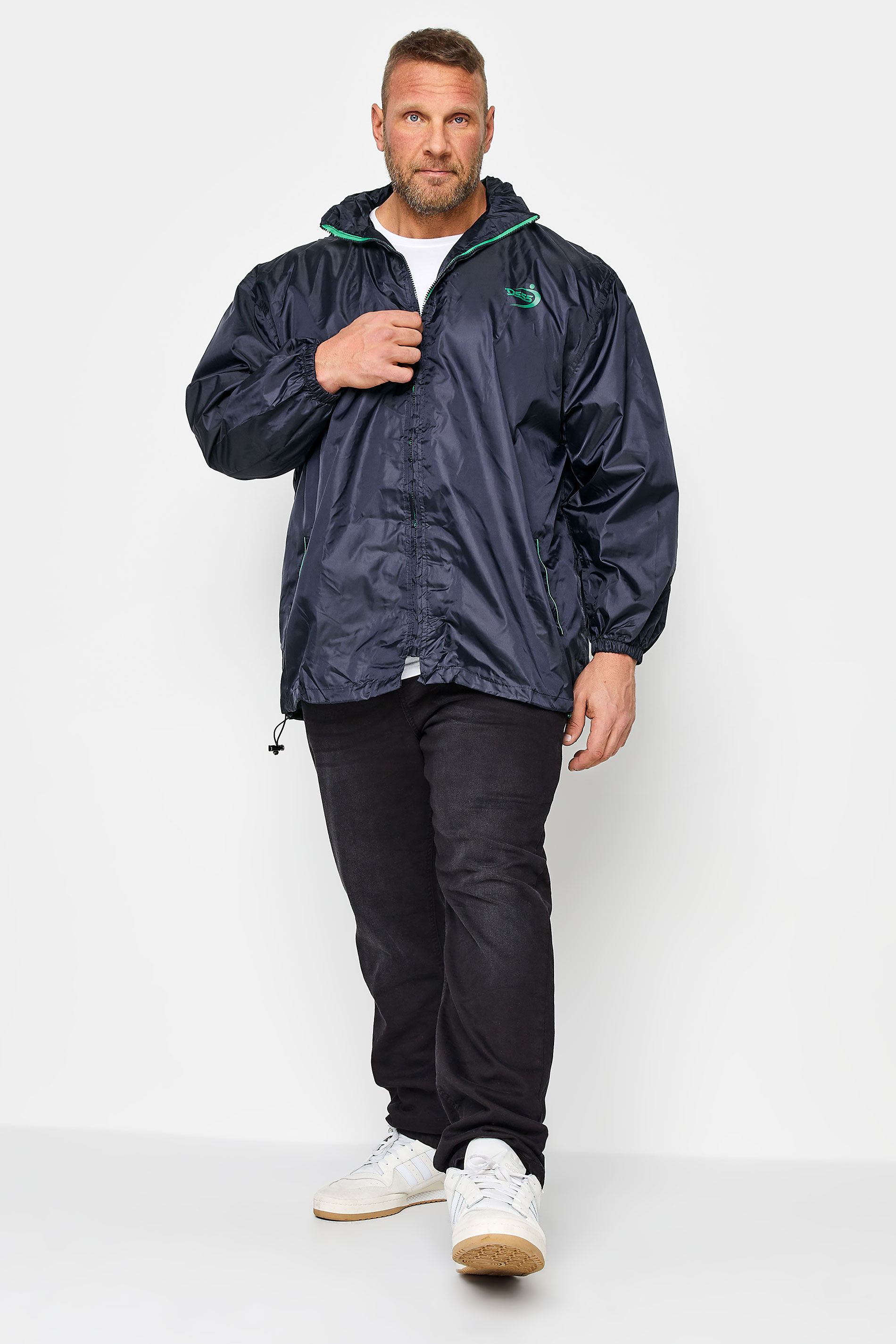 D555 Big & Tall Navy Blue Packaway Rain Jacket | BadRhino 3
