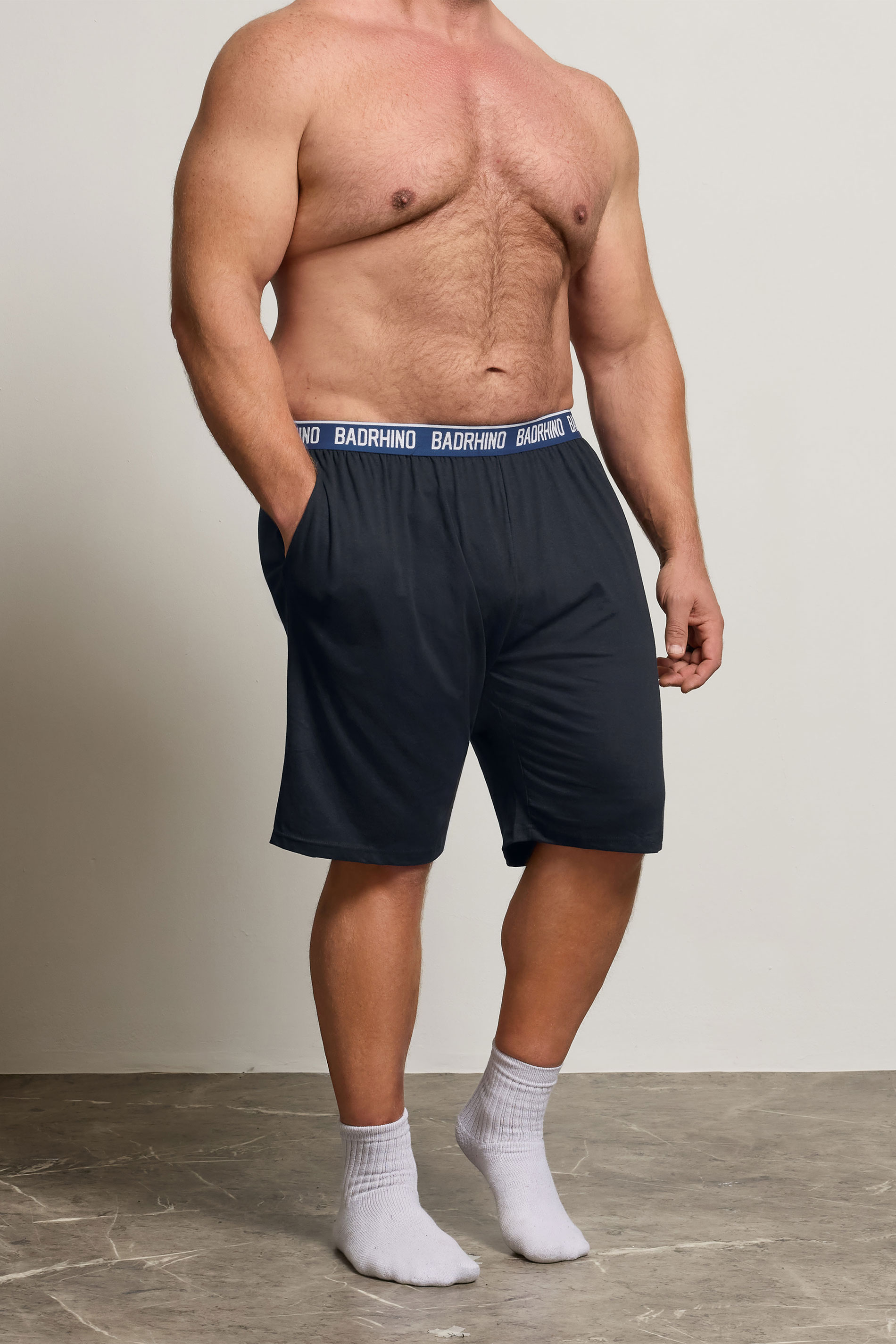 BadRhino Big & Tall Navy Blue Lounge Shorts | BadRhino 1