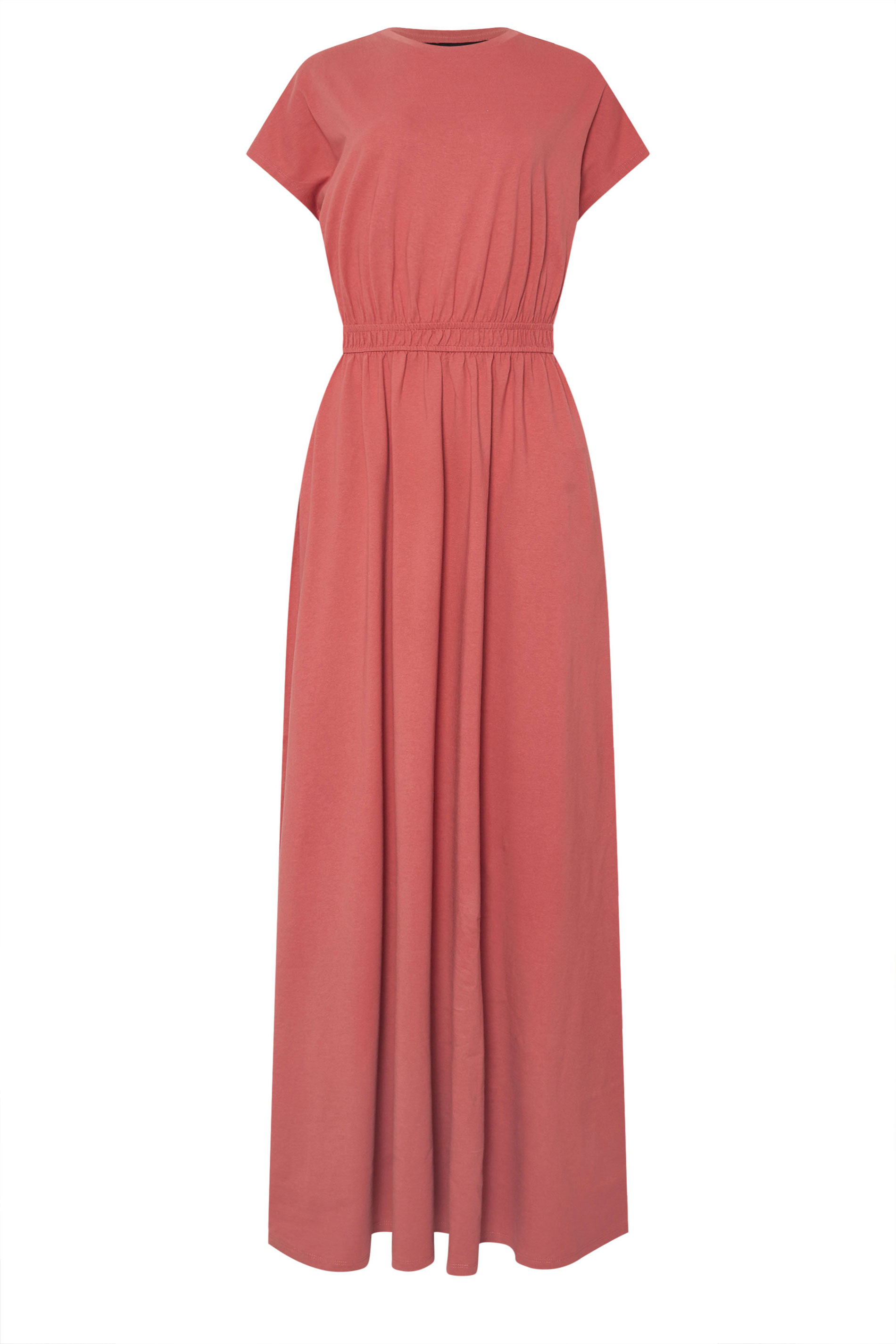 LTS Tall Coral Pink Jersey Shirred Waist Maxi Dress | Long Tall Sally 5