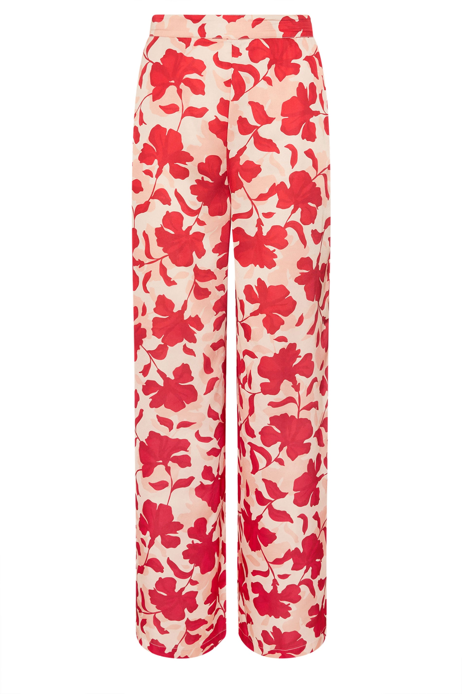 LTS Tall Women's Pink Floral Satin Wide Leg Trousers | Long Tall Sally 6
