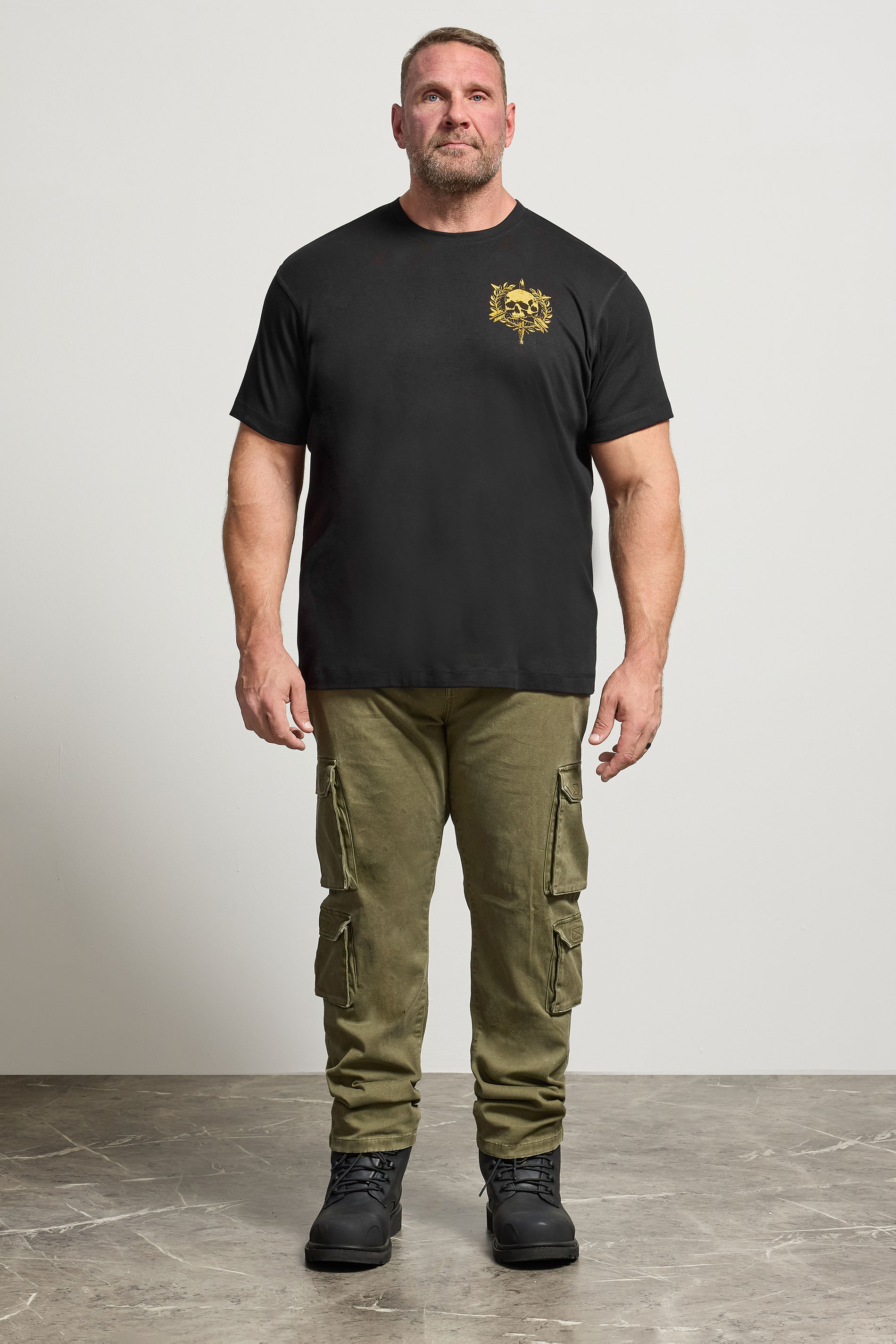 BadRhino Big & Tall Black Skull Emblem Graphic T-Shirt | BadRhino 4