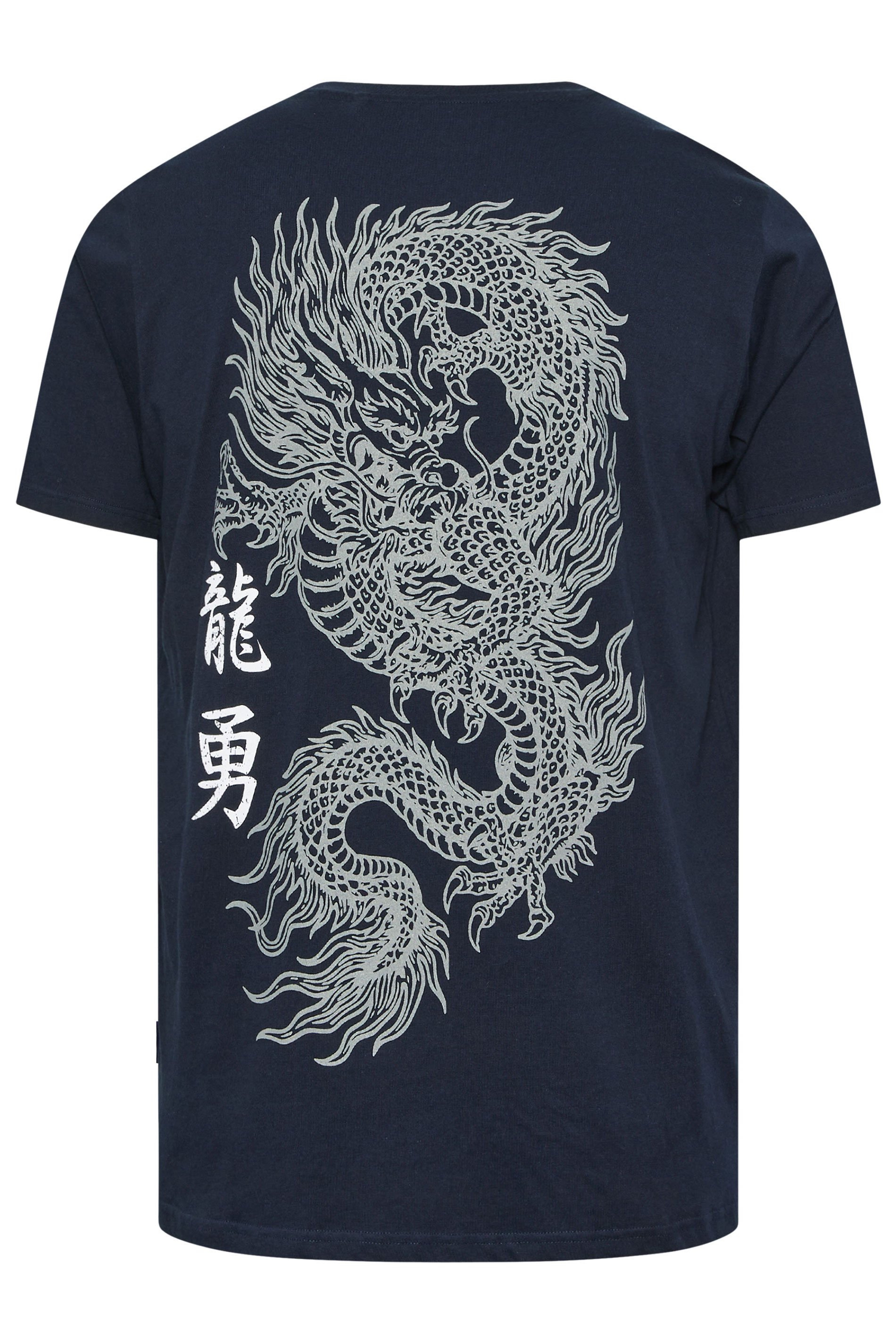 BadRhino Big & Tall Navy Blue Japanese Graphic T-Shirt | BadRhino 7