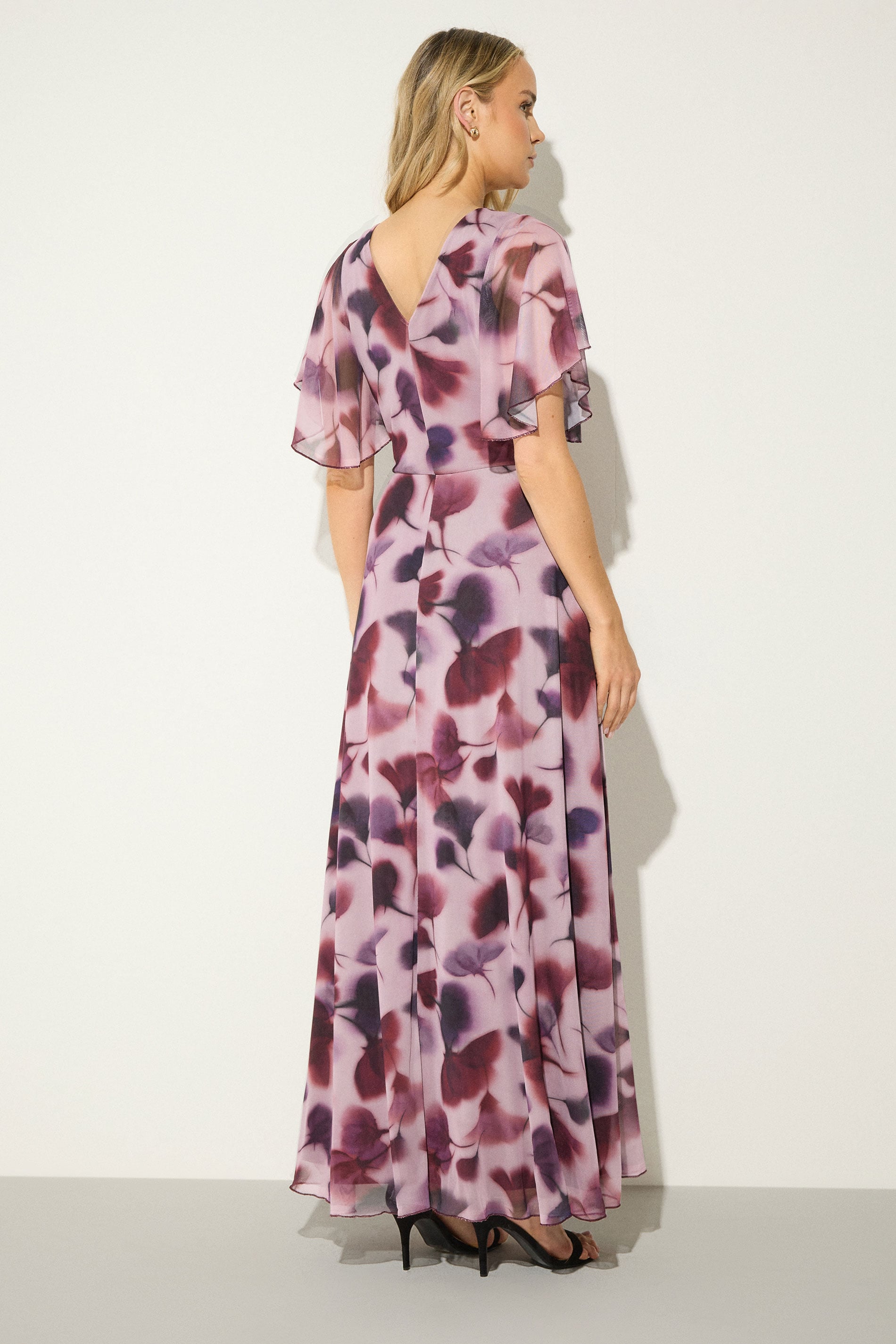 LTS Tall Women's Pink Floral Mesh Wrap Maxi Dress | Long Tall Sally 2