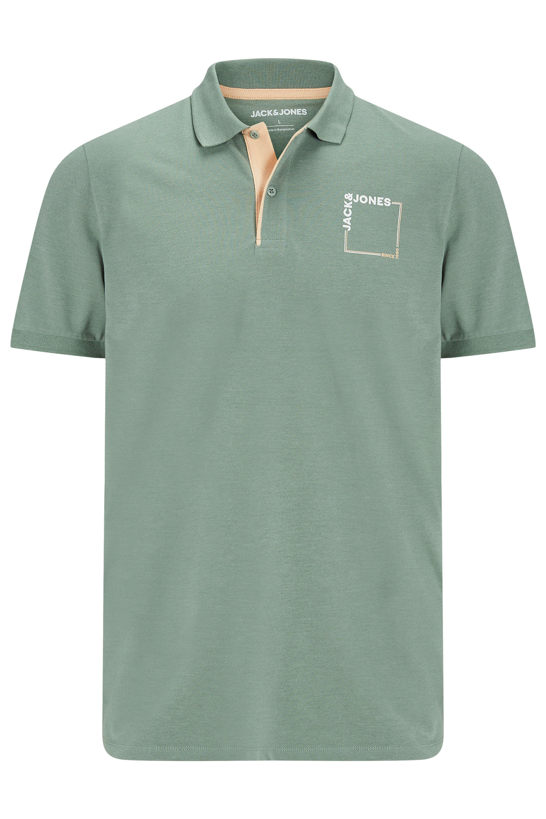 JACK & JONES Big & Tall Iceberg Green Polo Shirt | BadRhino 2