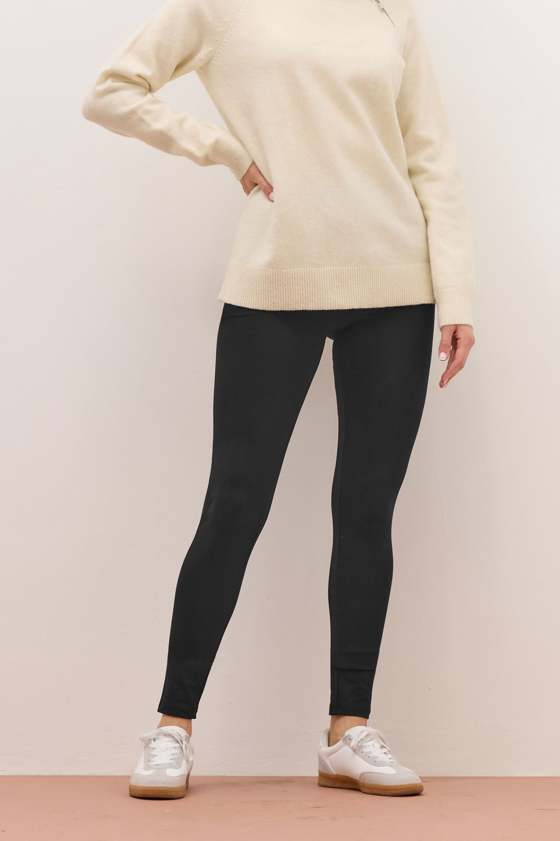 LTS PREMIUM Tall Womens Black Cotton Stretch Leggings | Long Tall Sally 2