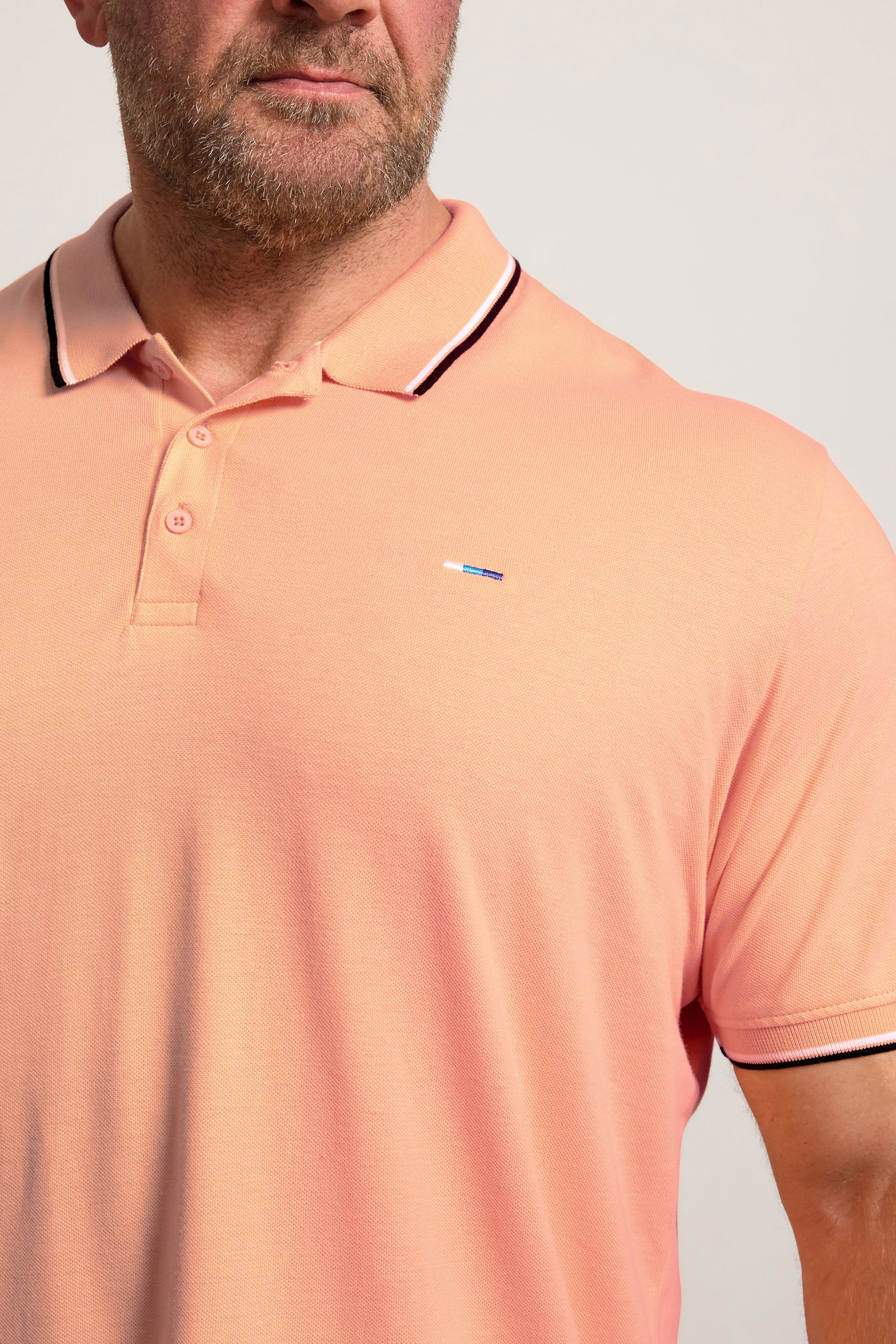 BadRhino Big & Tall Light Orange Tipped Polo Shirt | BadRhino 4