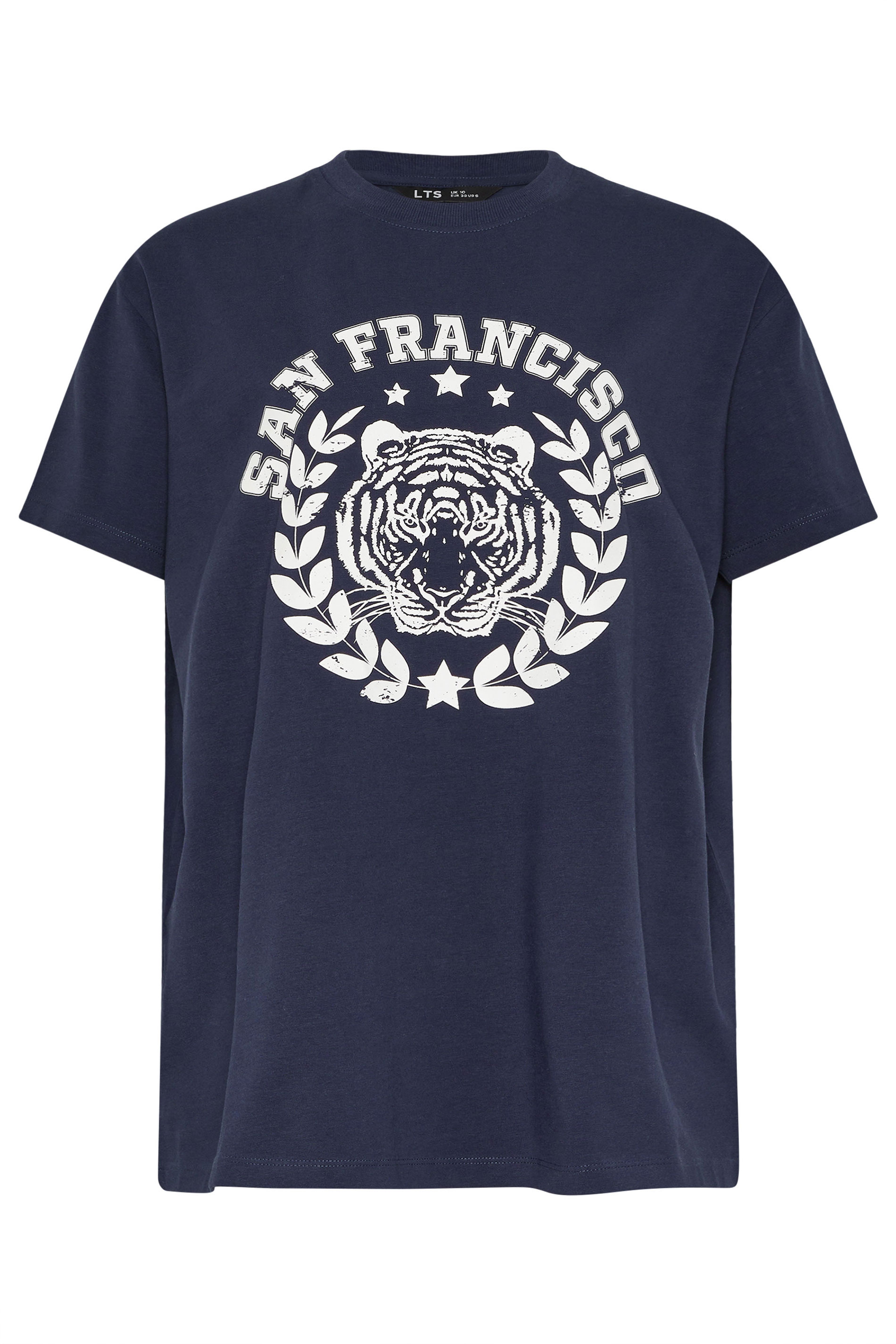 LTS Tall Navy Blue Cotton 'San Francisco' Slogan T-Shirt | Long Tall Sally 5