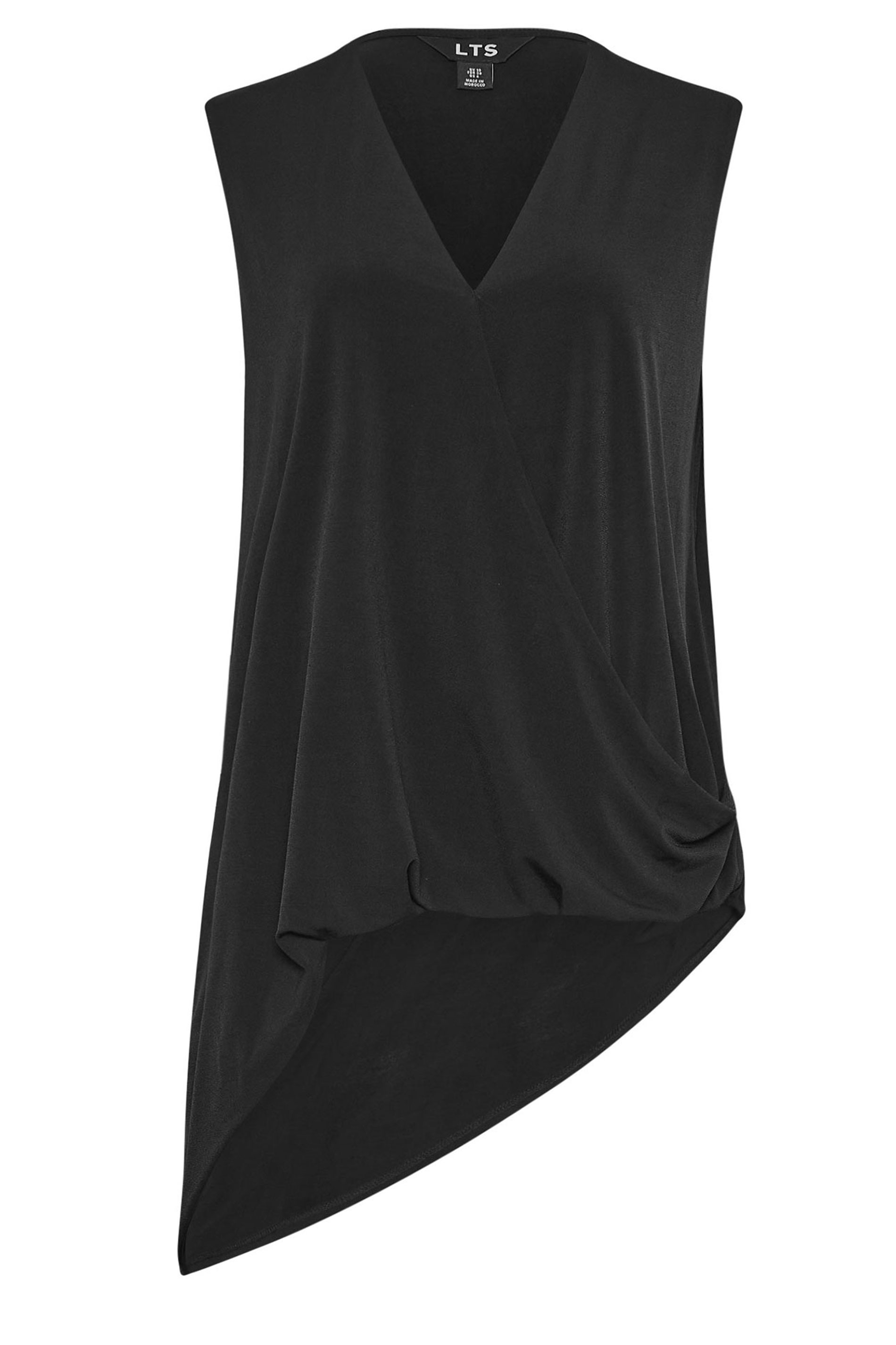 LTS Tall Women's Black Asymmetric Wrap Top | Long Tall Sally 4