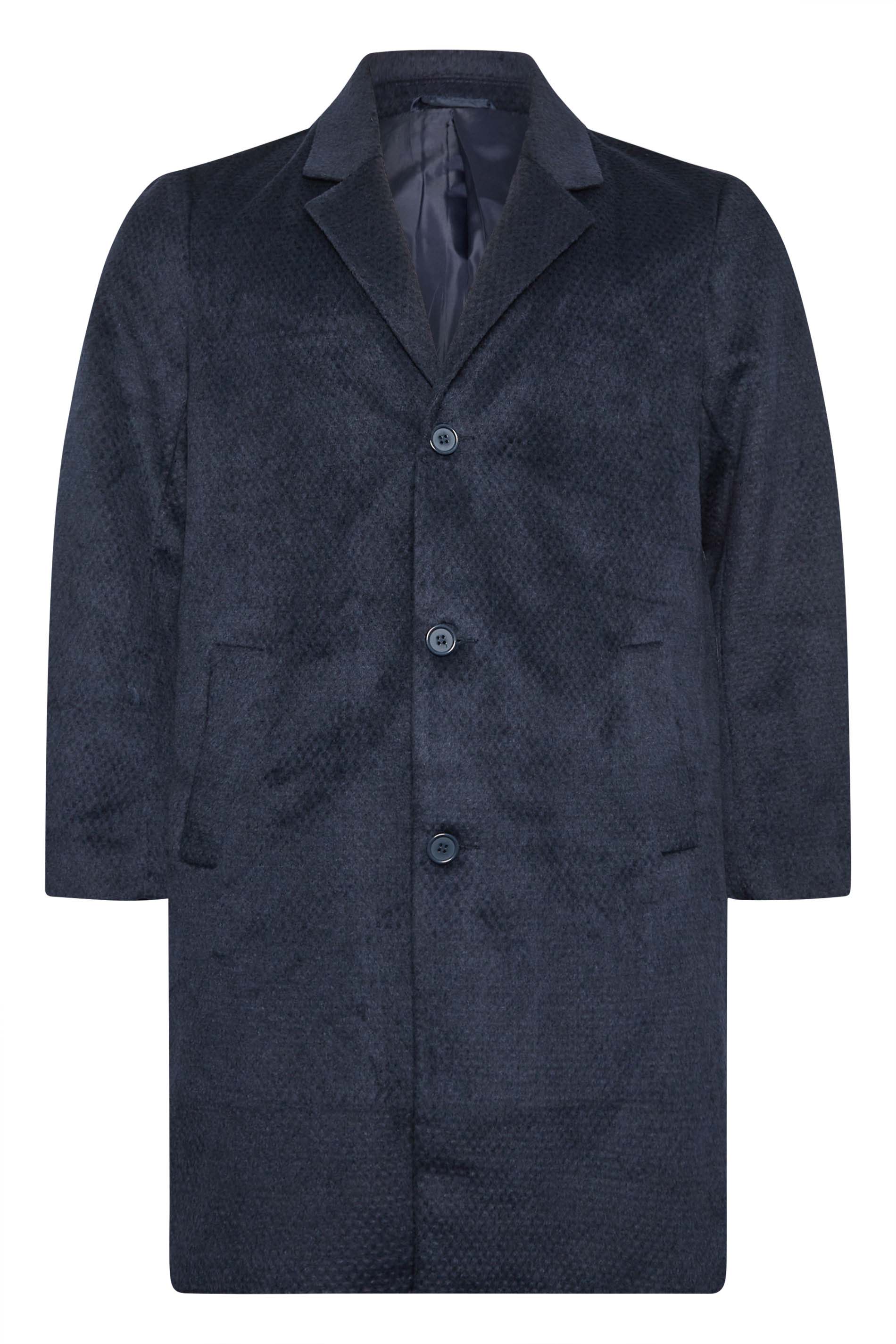 BadRhino Big & Tall Navy Blue Single Breasted Coat | BadRhino 4