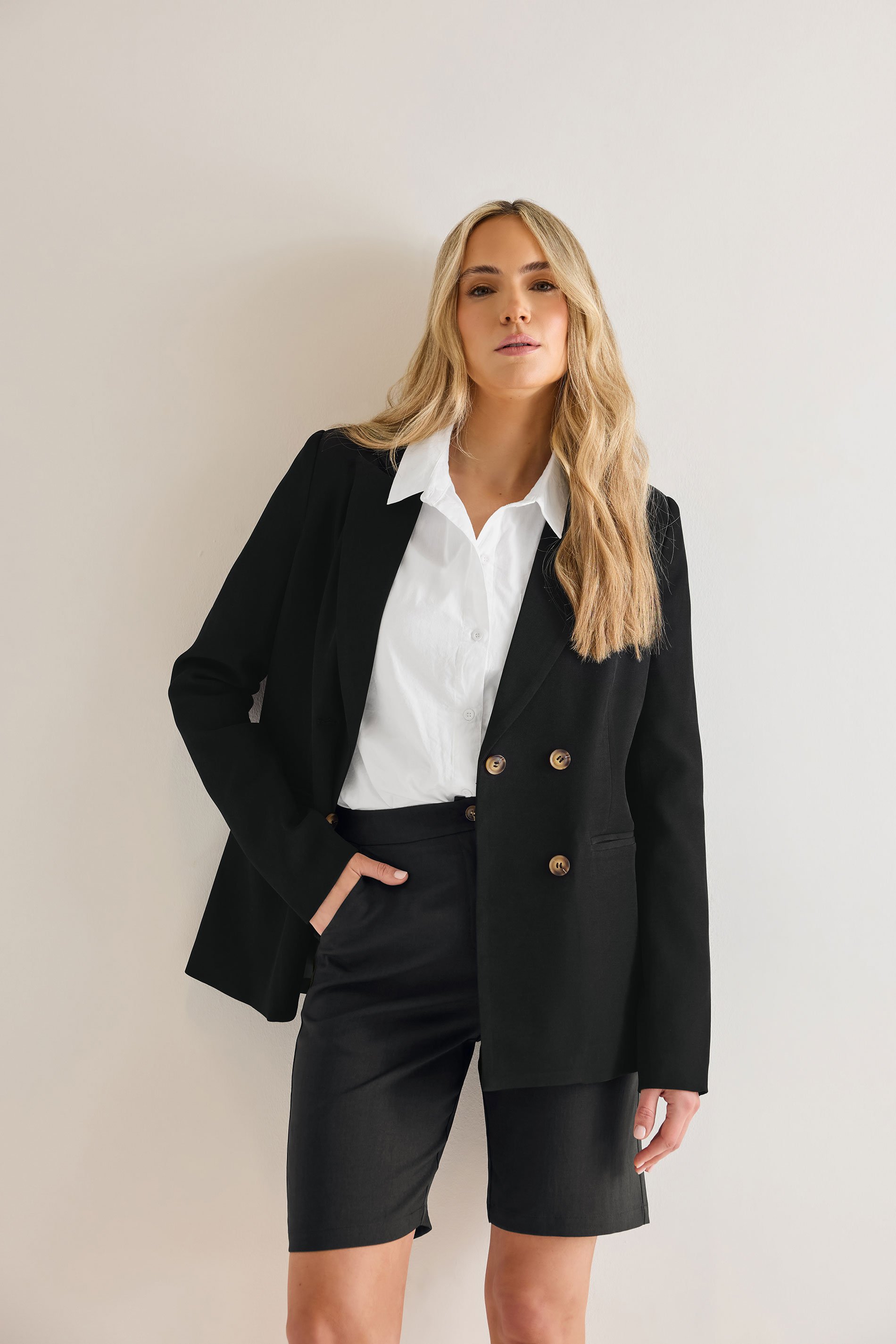 LTS Tall Black Formal Bermuda Shorts | Long Tall Sally 6