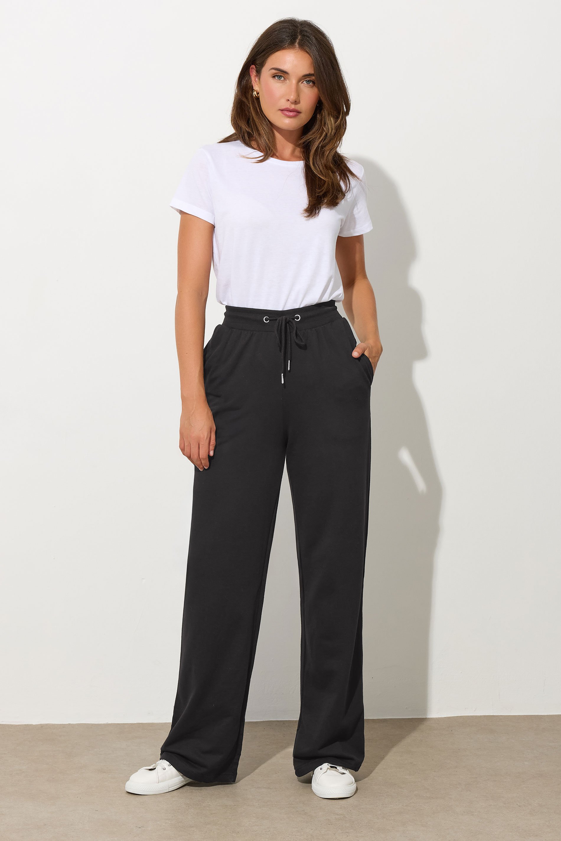 LTS Tall 2 PACK Black Basic Wide Leg Joggers | Long Tall Sally 2