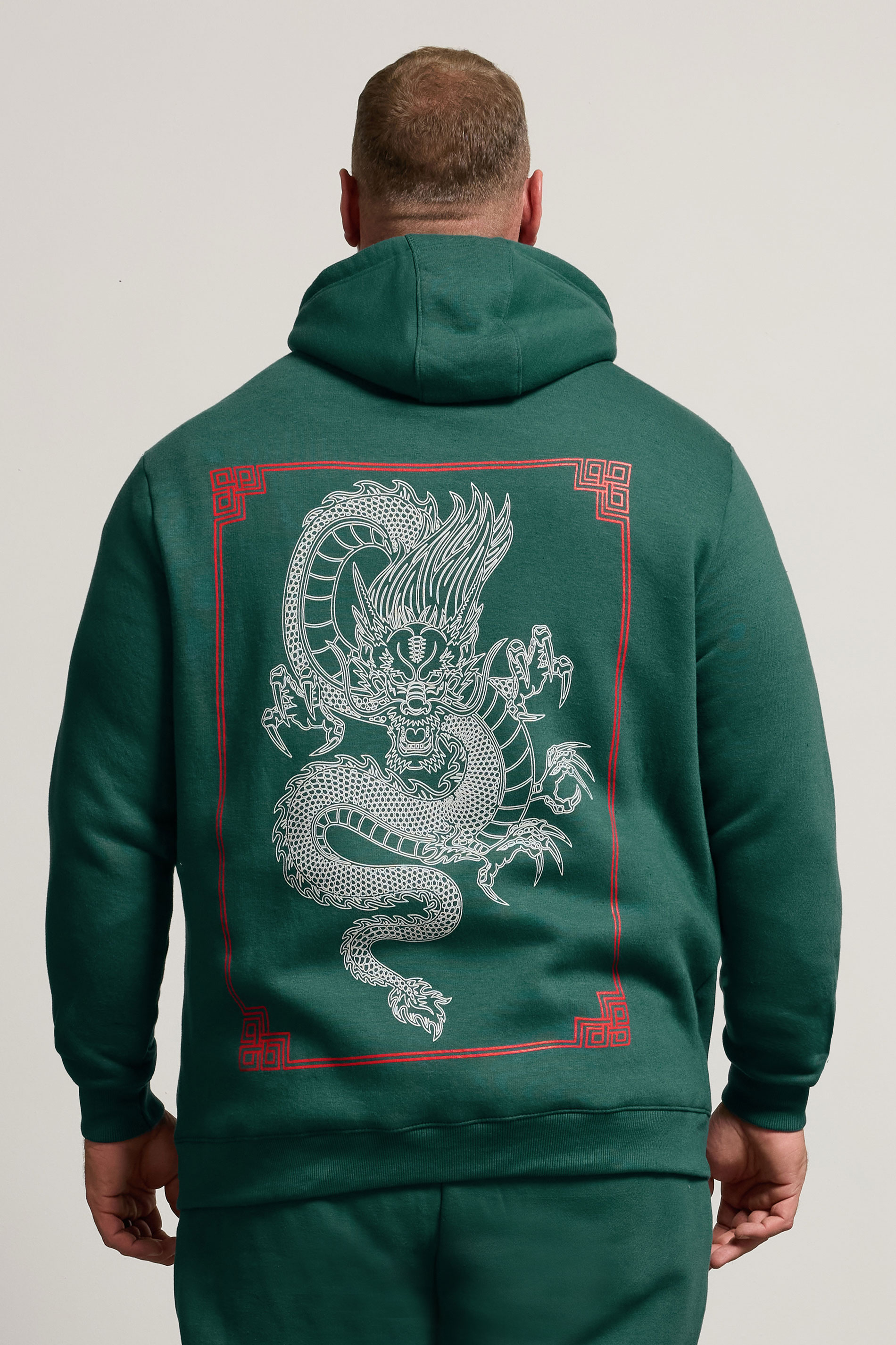 BadRhino Big & Tall Green Dragon Graphic Hoodie | BadRhino 3