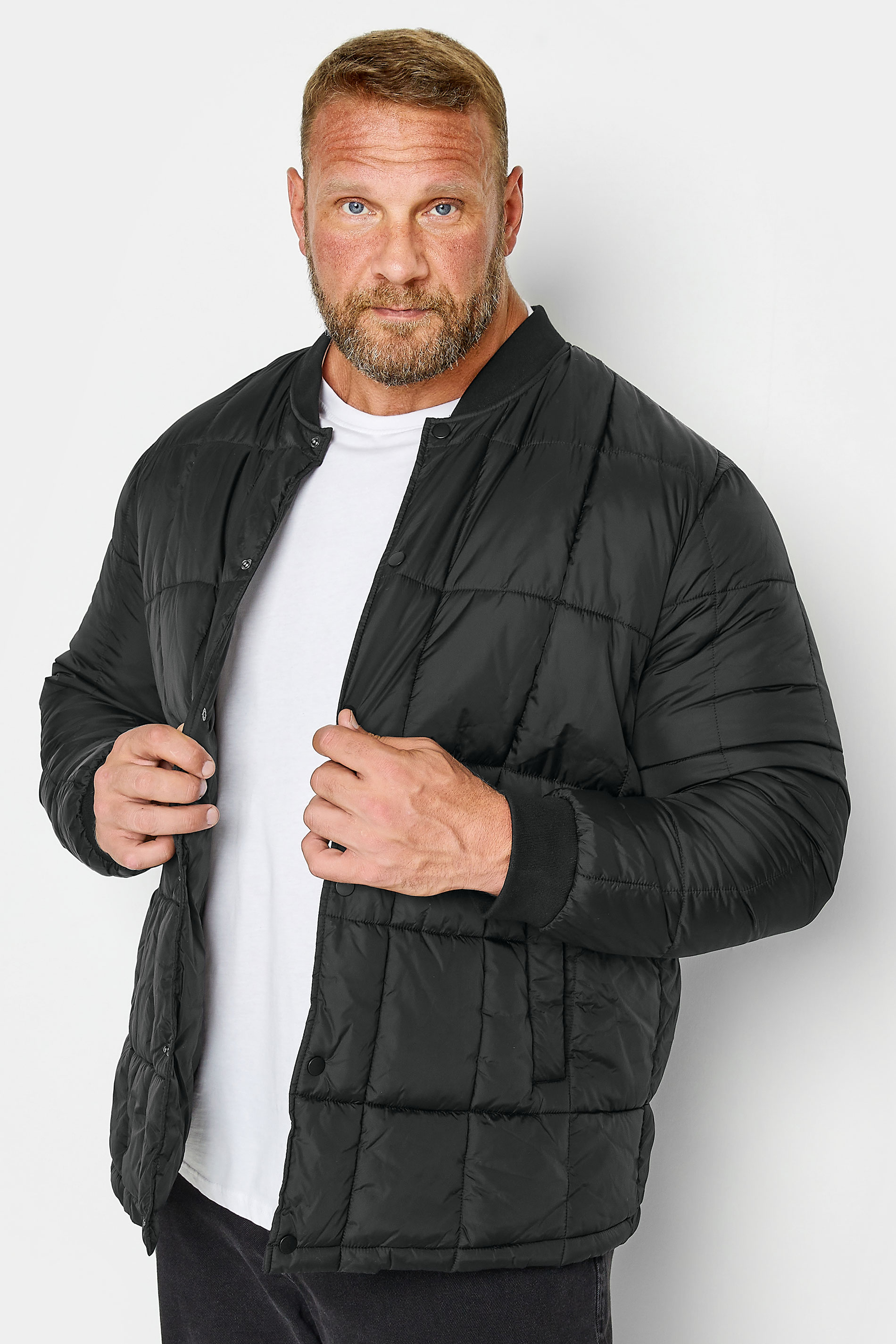BadRhino Big & Tall Black Quilted Bomber Jacket | BadRhino 2