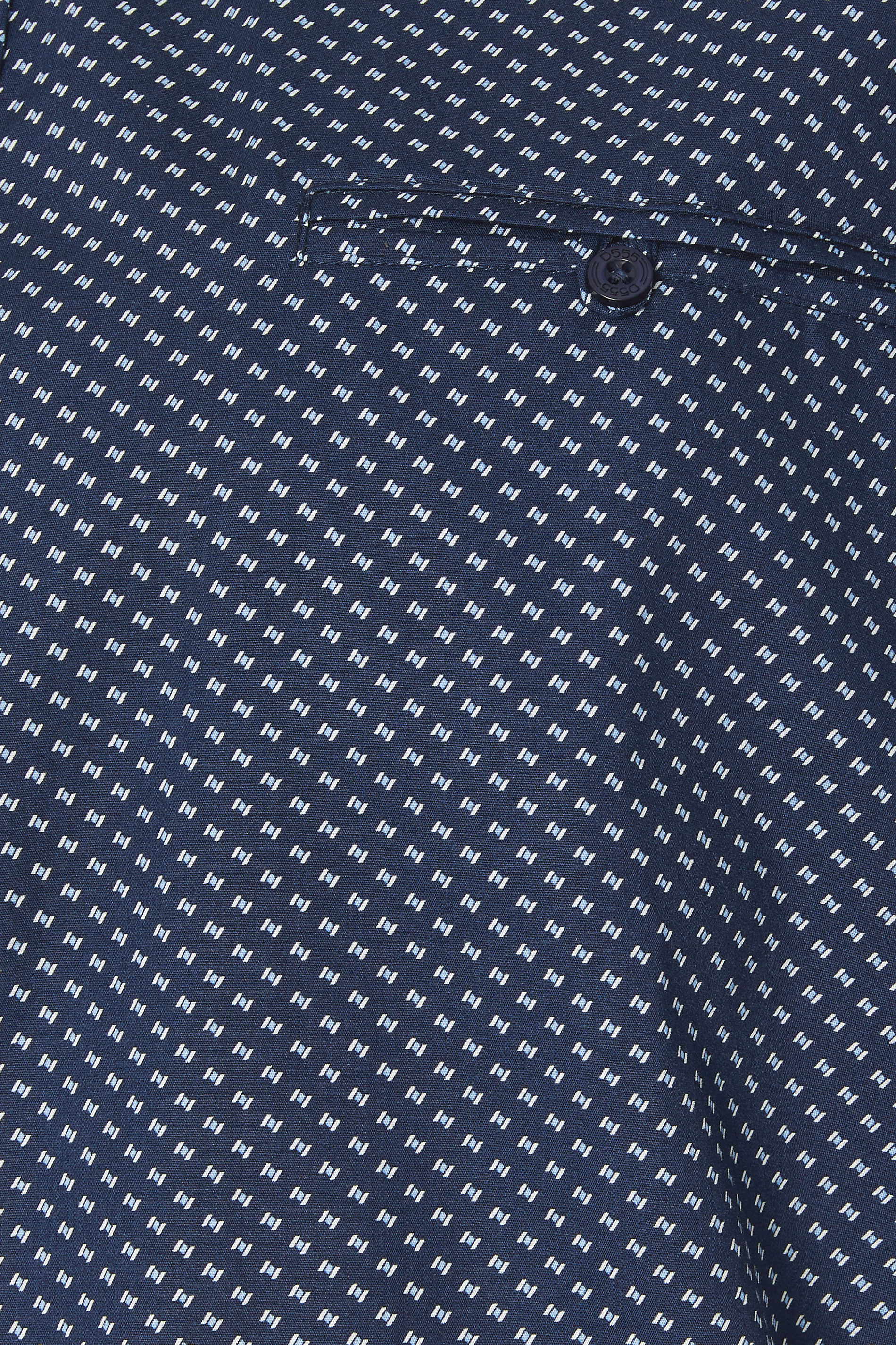 D555 Big & Tall Dark Blue Micro Print Short Sleeve Shirt | BadRhino 2