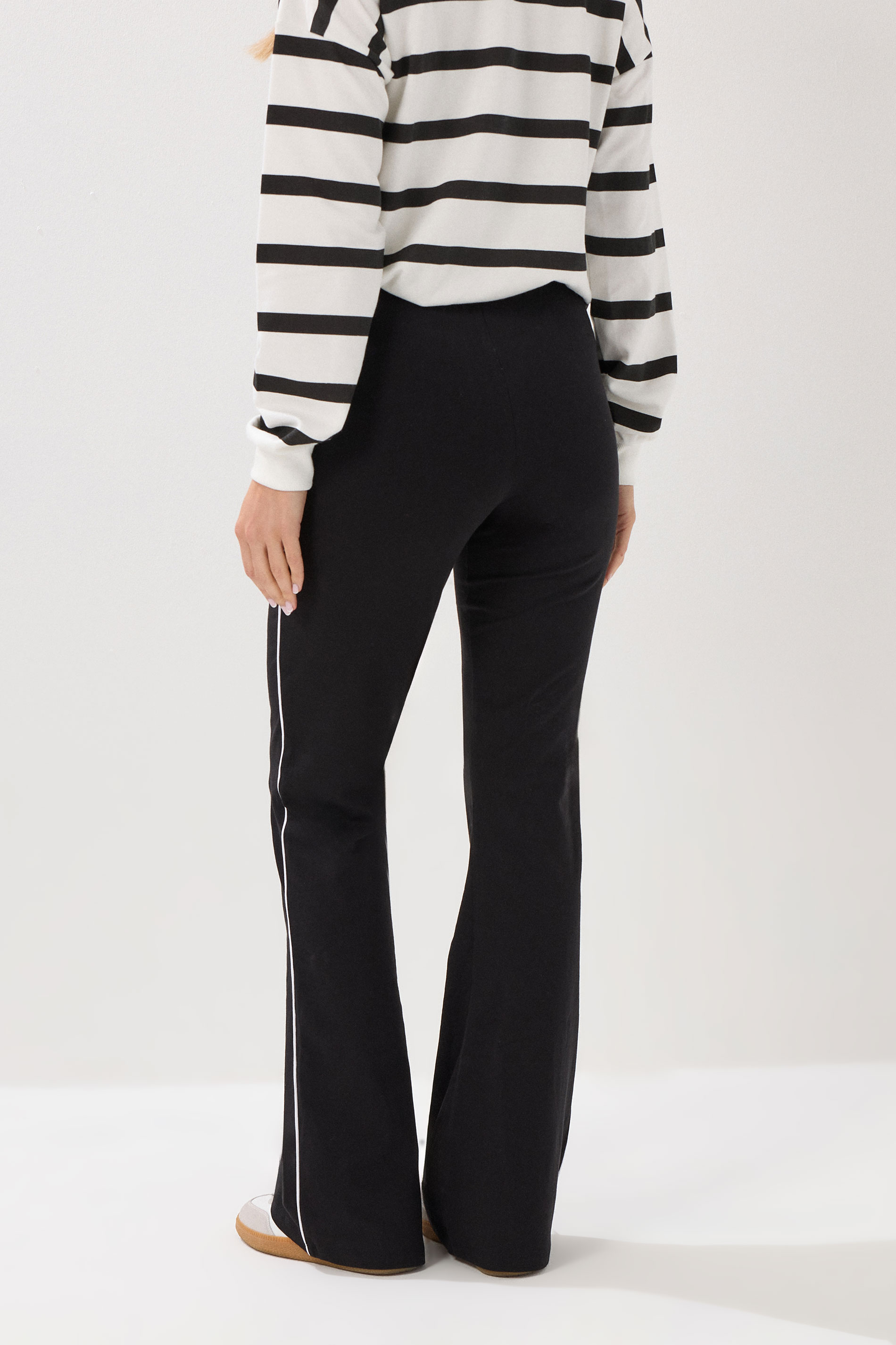 LTS Tall Black Striped Kick Flare Leggings | Long Tall Sally 3