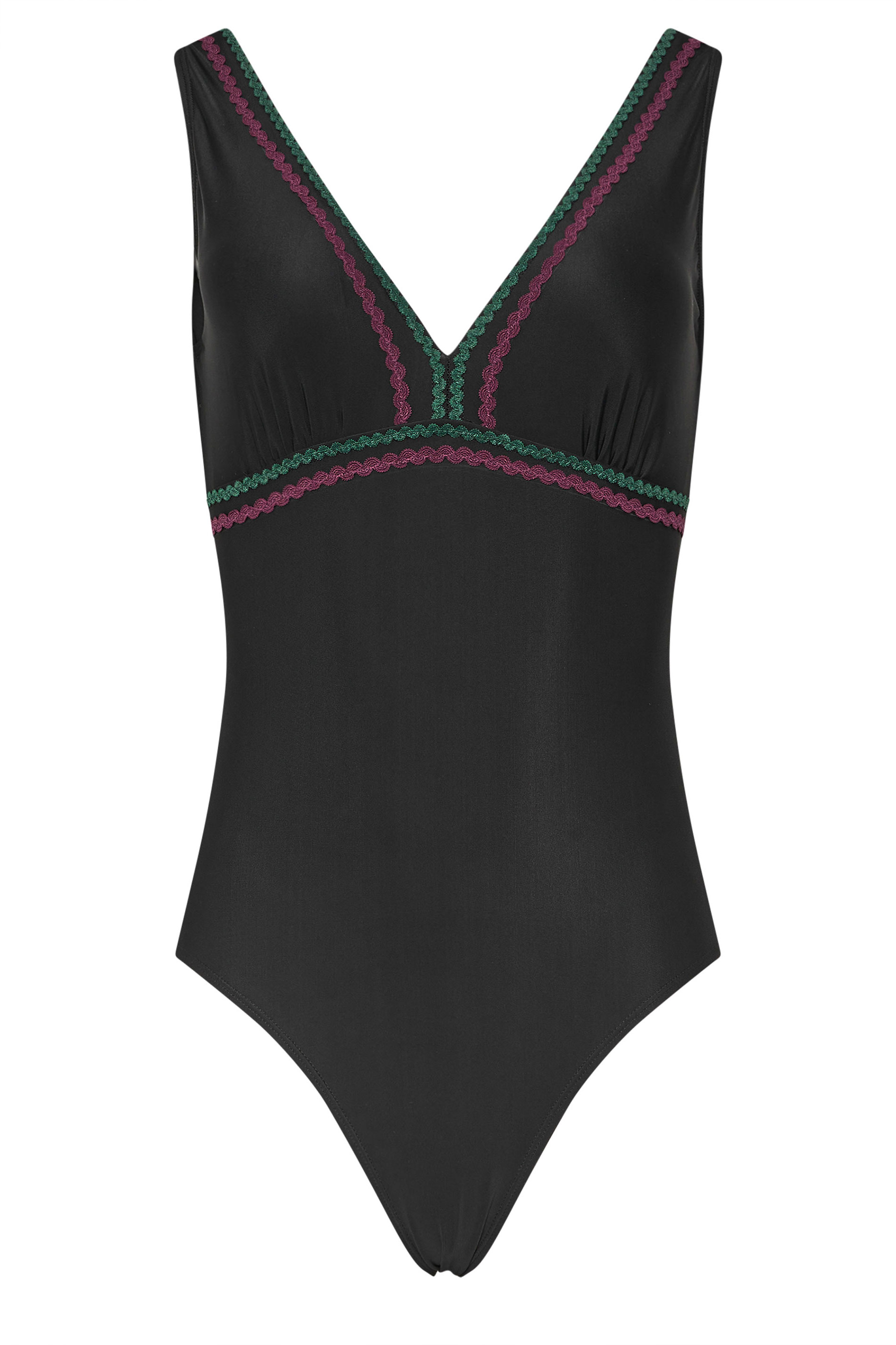 LTS Tall Black Aztec Trim Swimsuit | Long Tall Sally 7