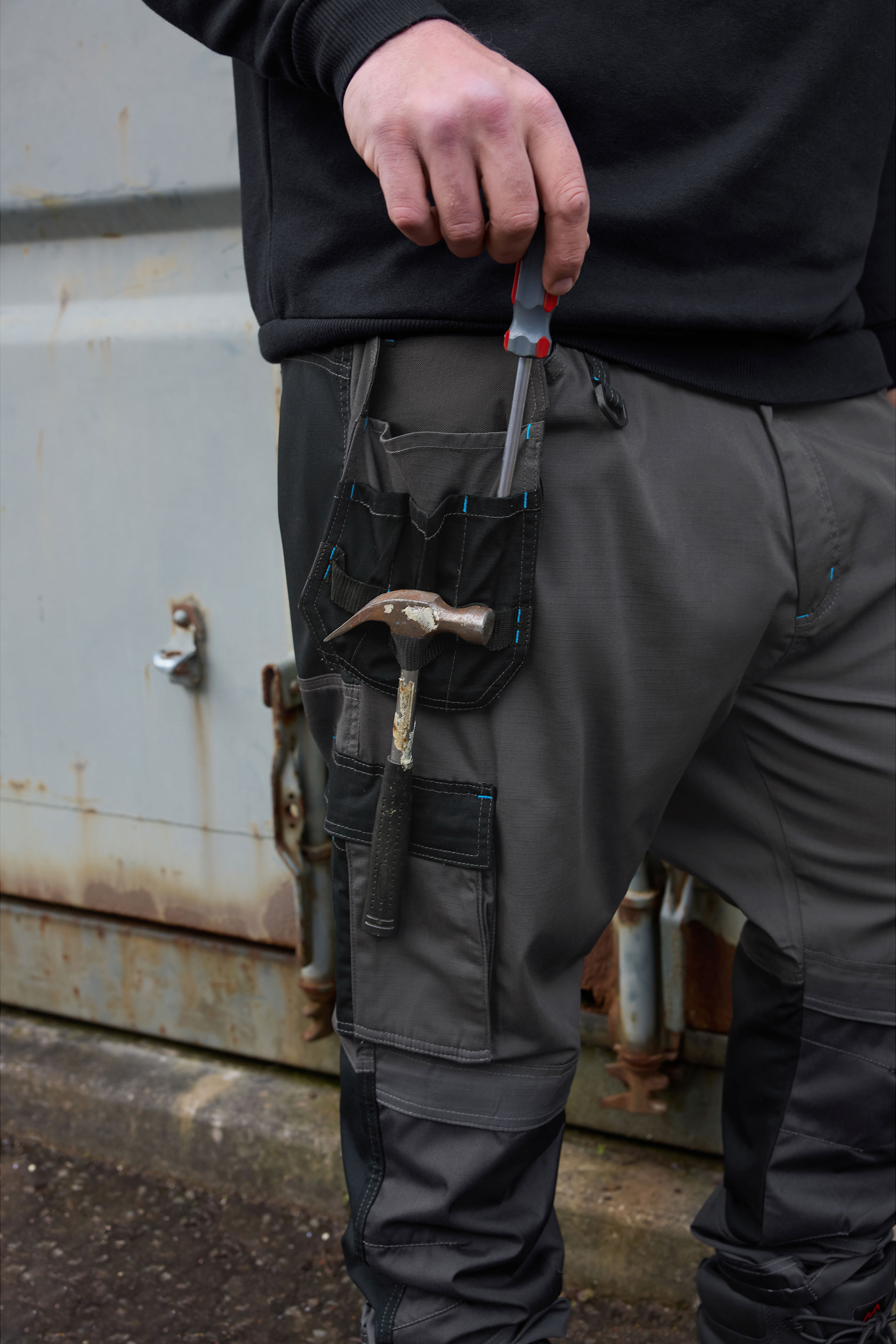 BadRhino Big & Tall Black Workwear Cargo Trousers | BadRhino 2