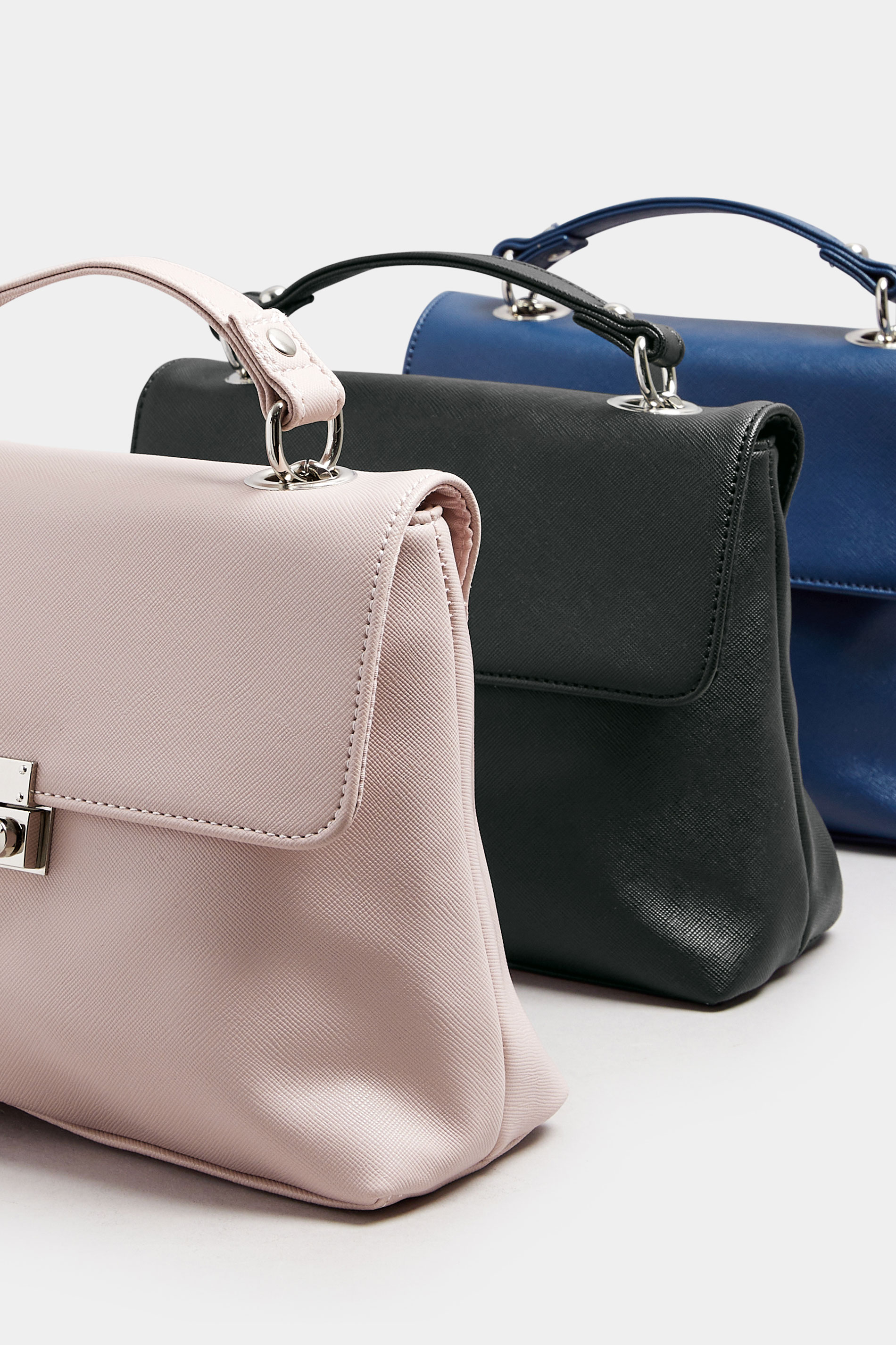 Pink Faux Leather Chain Detail Shoulder Bag | Yours Clothing 7