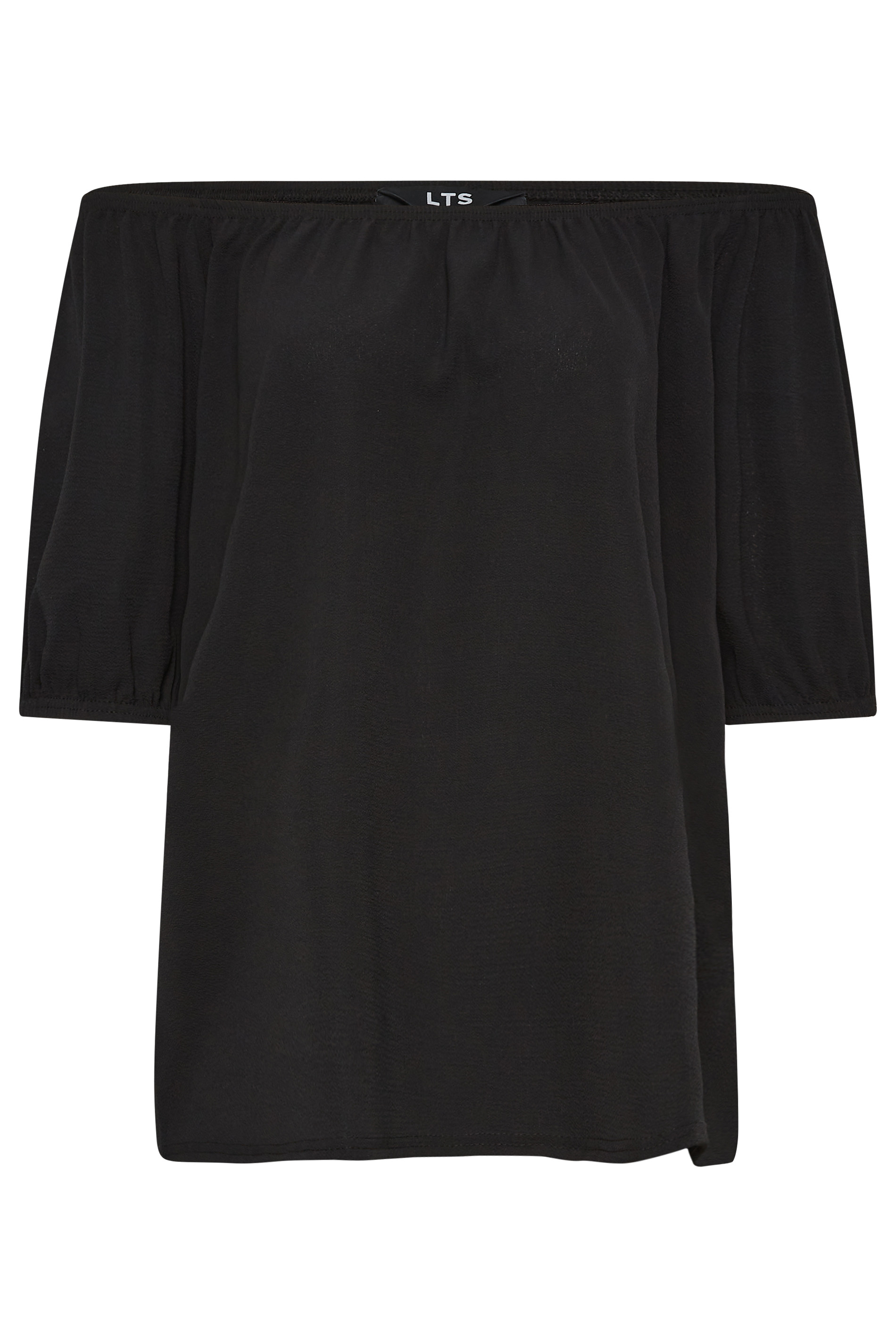 LTS Tall Black Puff Sleeve Bardot Top | Long Tall Sally 6