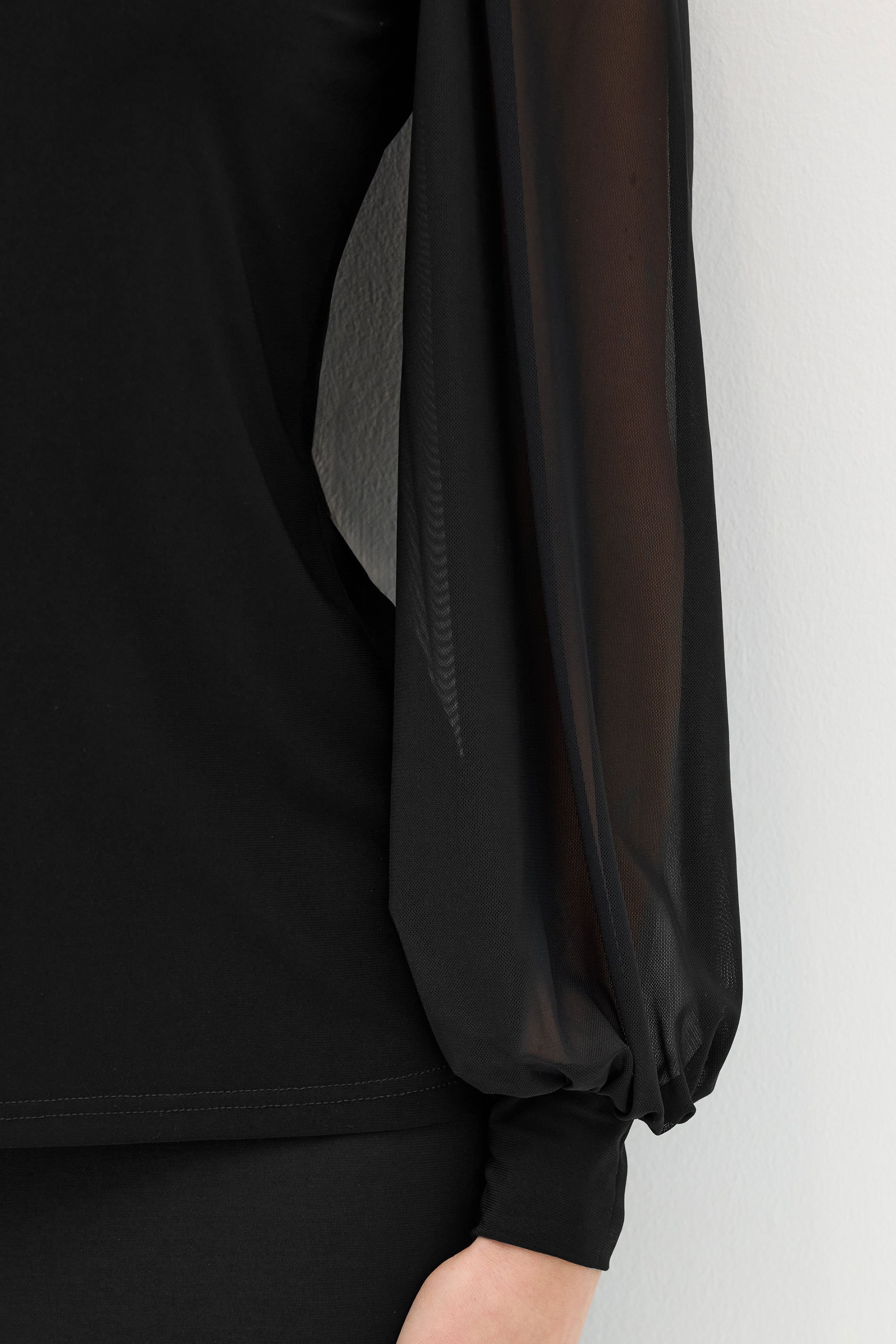 LTS Tall Black Mesh Square Neck Blouse | Long Tall Sally 5