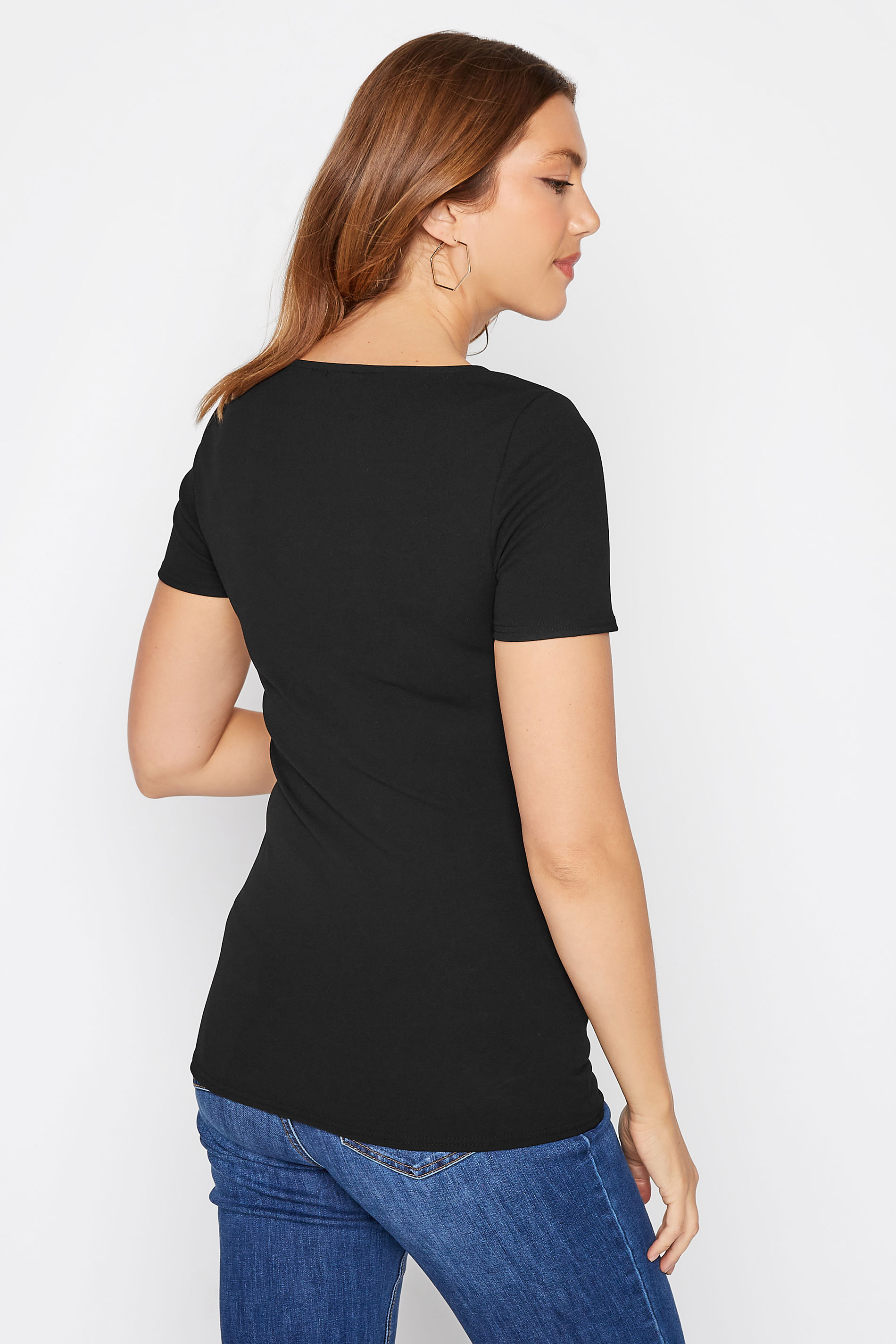 LTS Tall Women's Black Cut Out Detail T-Shirt | Long Tall Sally 3