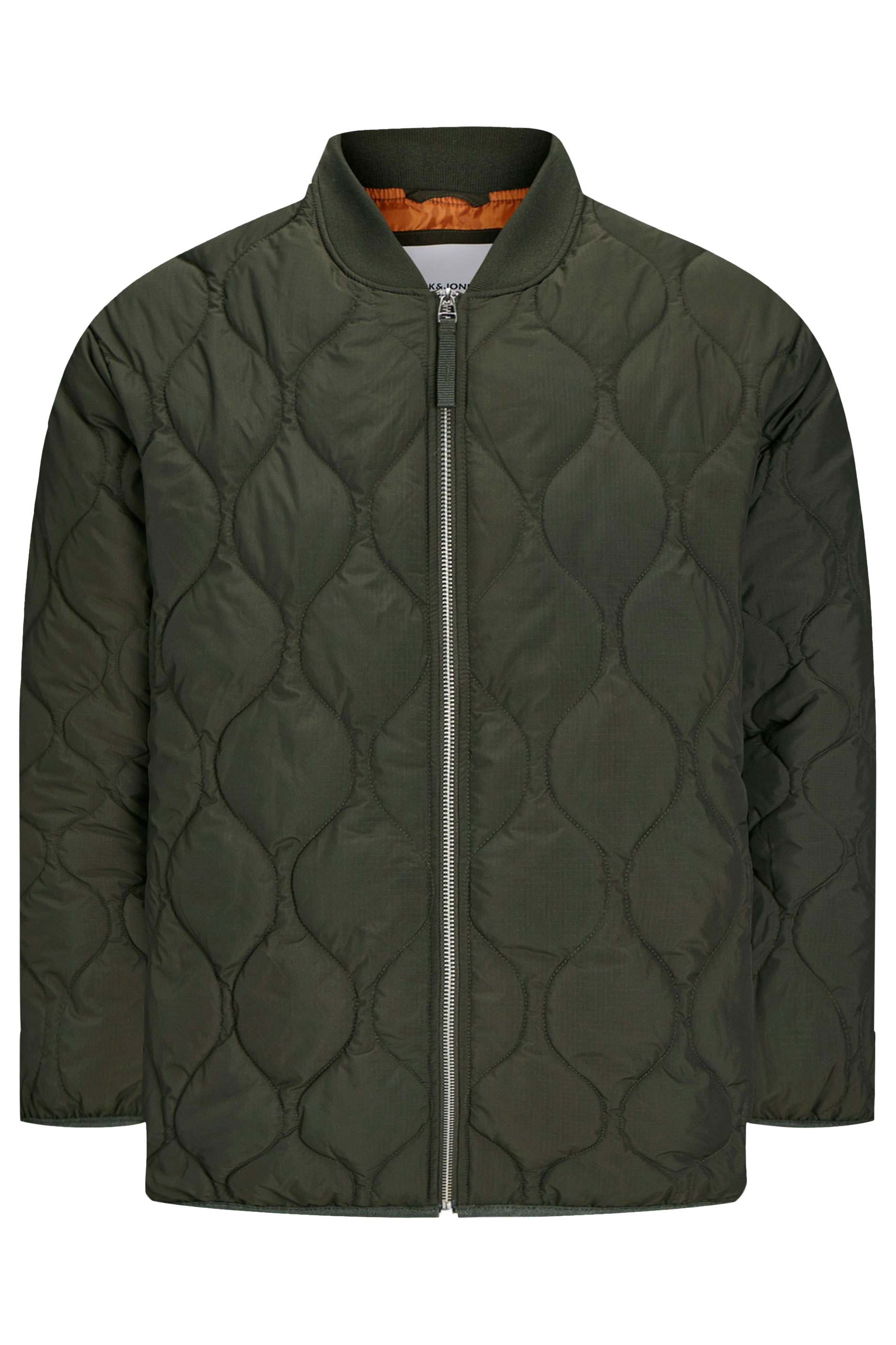 JACK & JONES Big & Tall Green Waterproof Quilted Jacket | BadRhino 2
