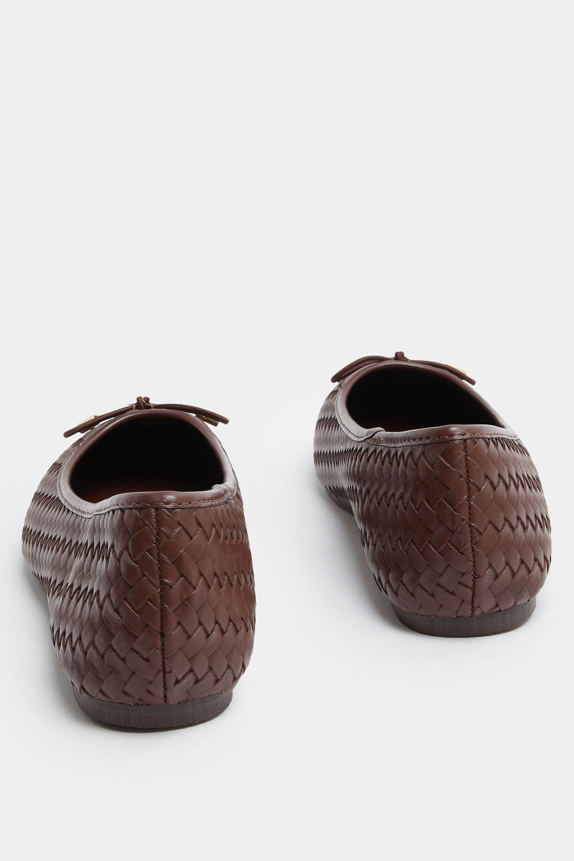 LTS Chocolate Brown Woven Ballerina Pumps In Standard Fit | Long Tall Sally 5
