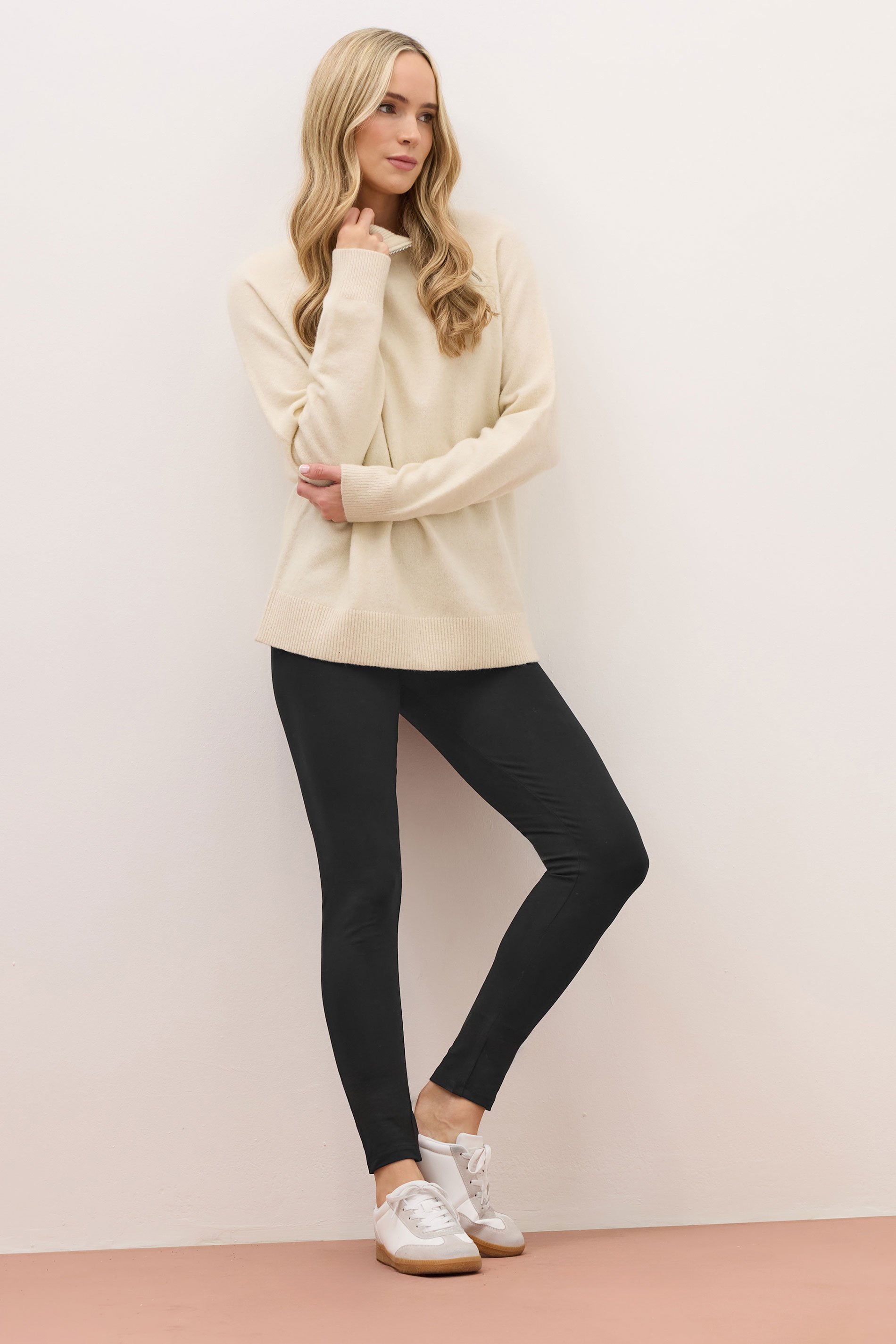 LTS PREMIUM Tall Womens Black Cotton Stretch Leggings | Long Tall Sally 1