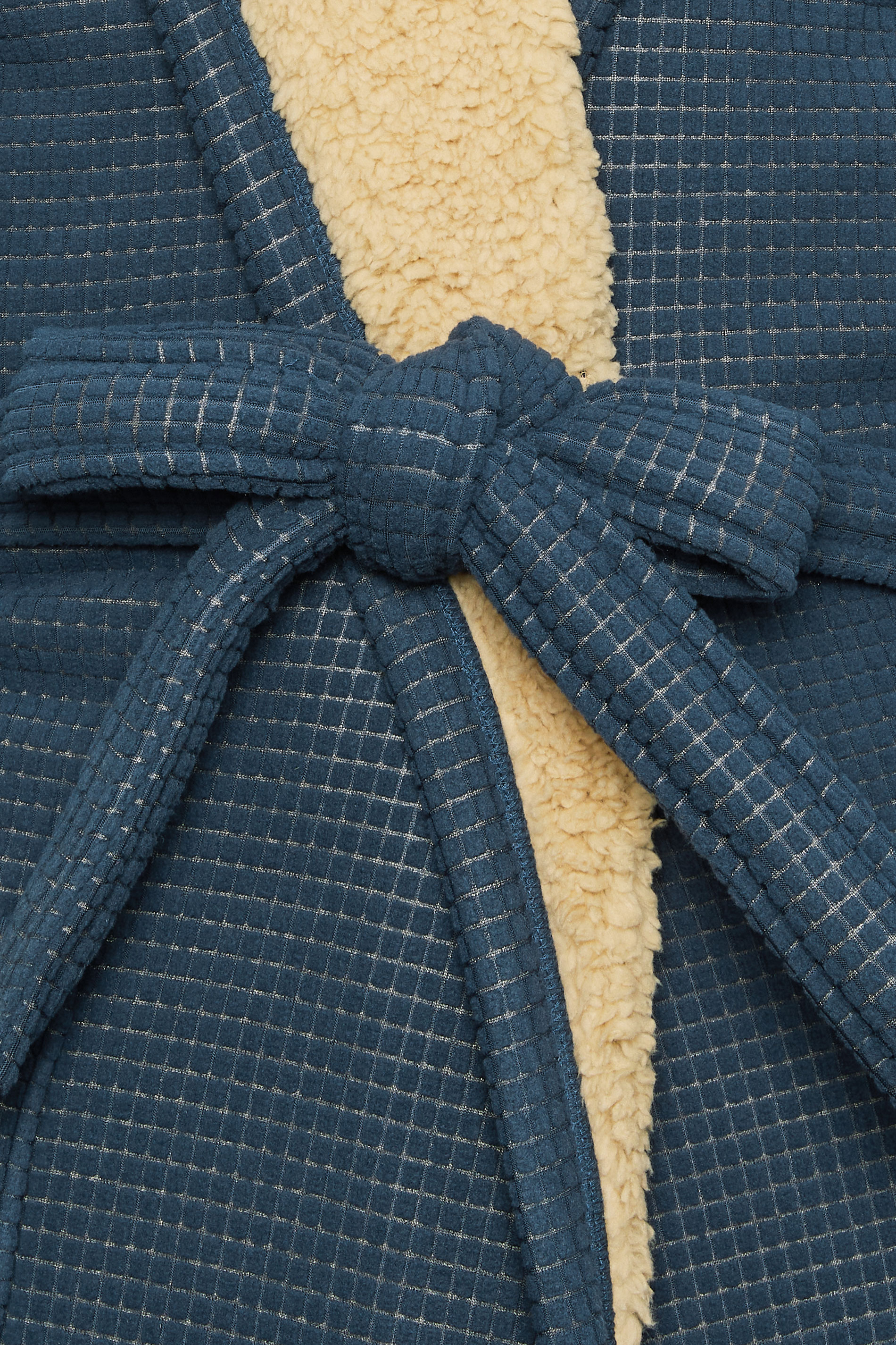 BadRhino Big & Tall Navy Blue Waffle Borg Lined Dressing Gown | BadRhino 4