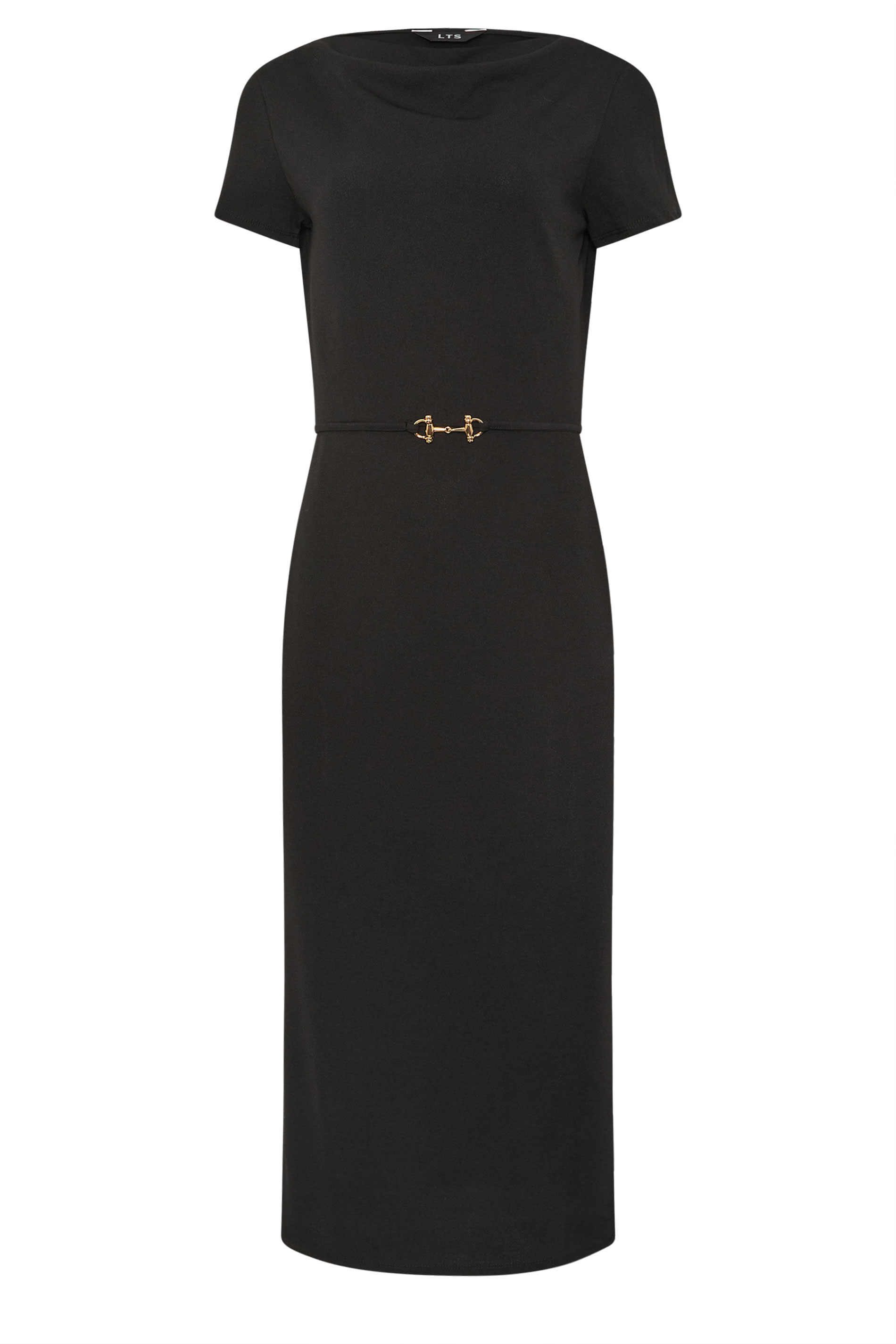 LTS Tall Black Midi Buckle Dress | Long Tall Sally 5