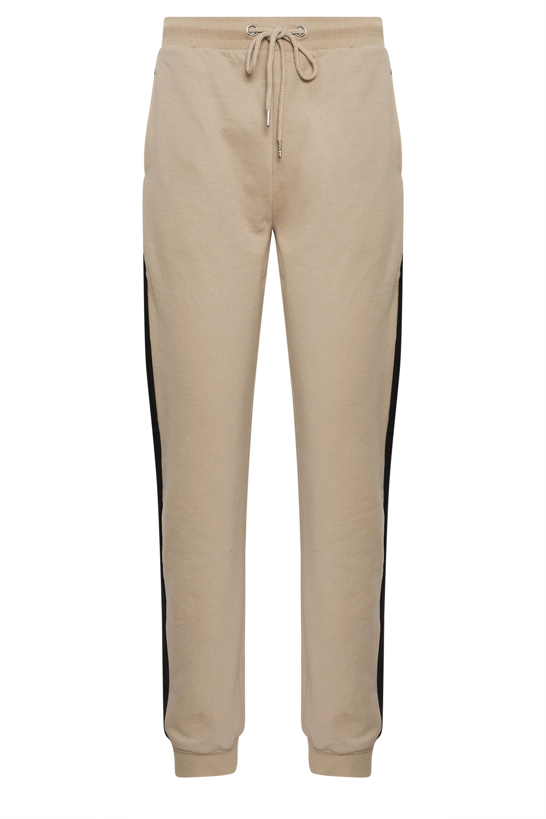 LTS Tall Beige Brown Side Stripe Cuffed Joggers | Long Tall Sally 6