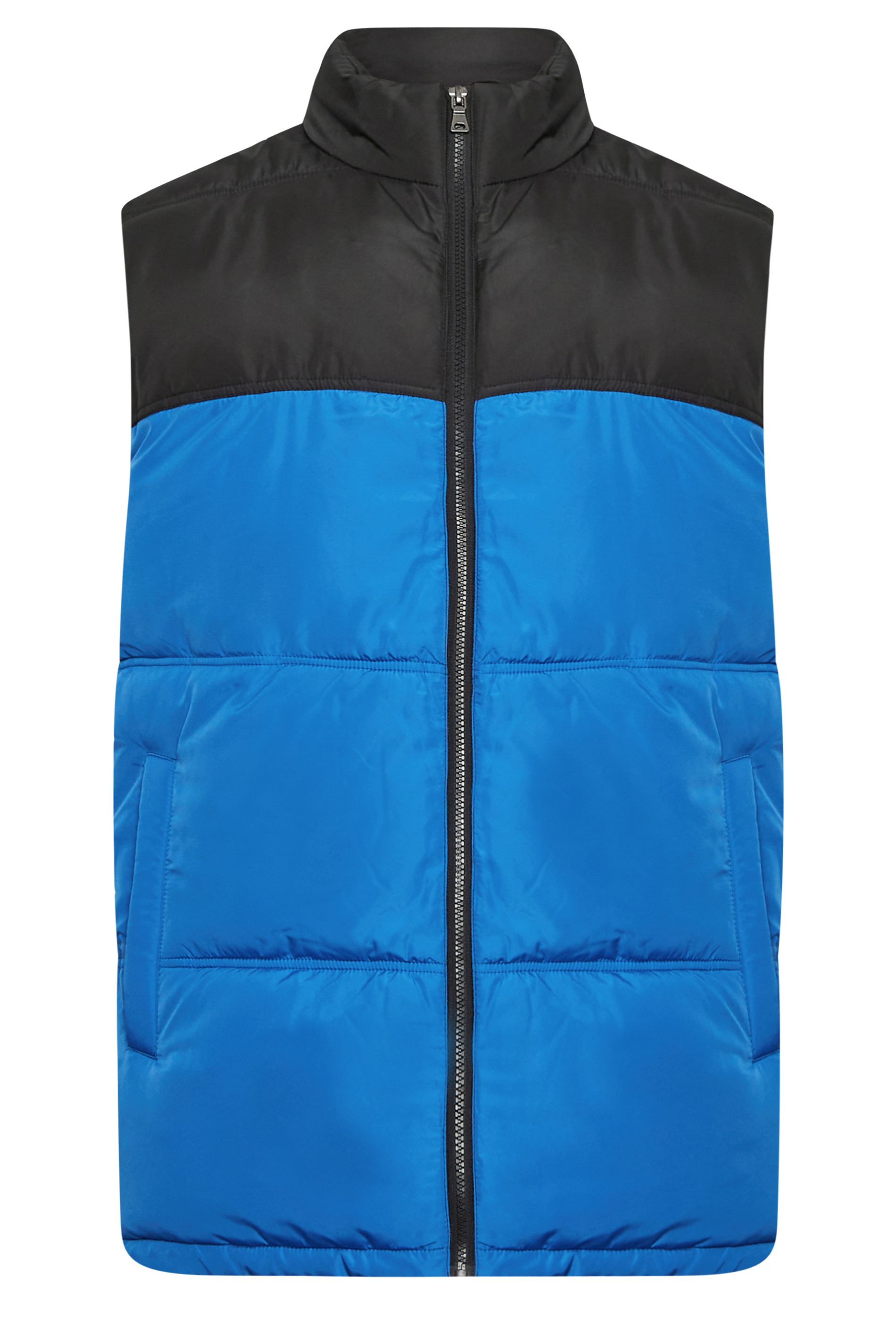 BadRhino Big & Tall Blue Colourblock Padded Gilet | BadRhino 5