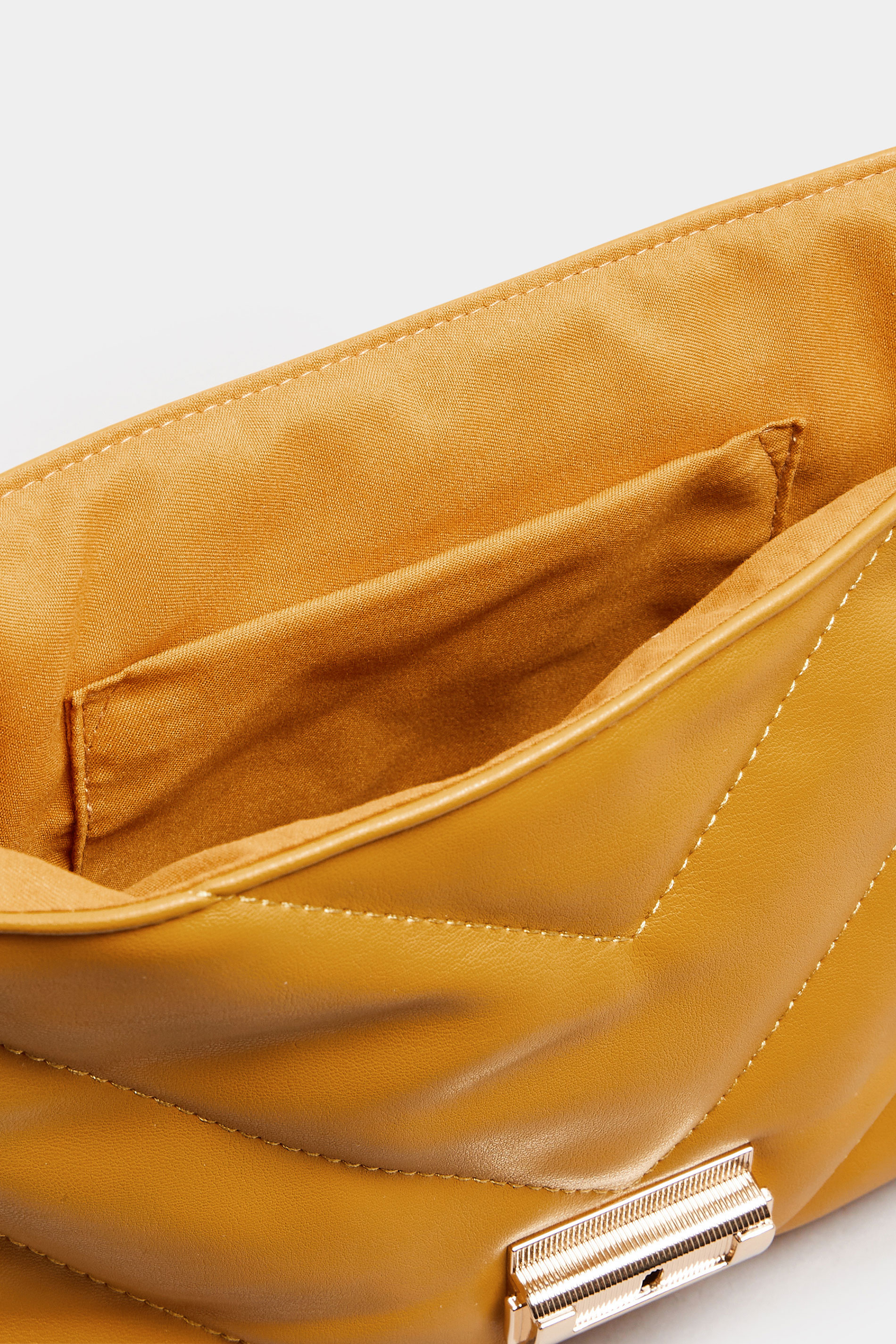 Camel Brown Faux Leather Quilted Shoulder Bag | Yours Clothing 5