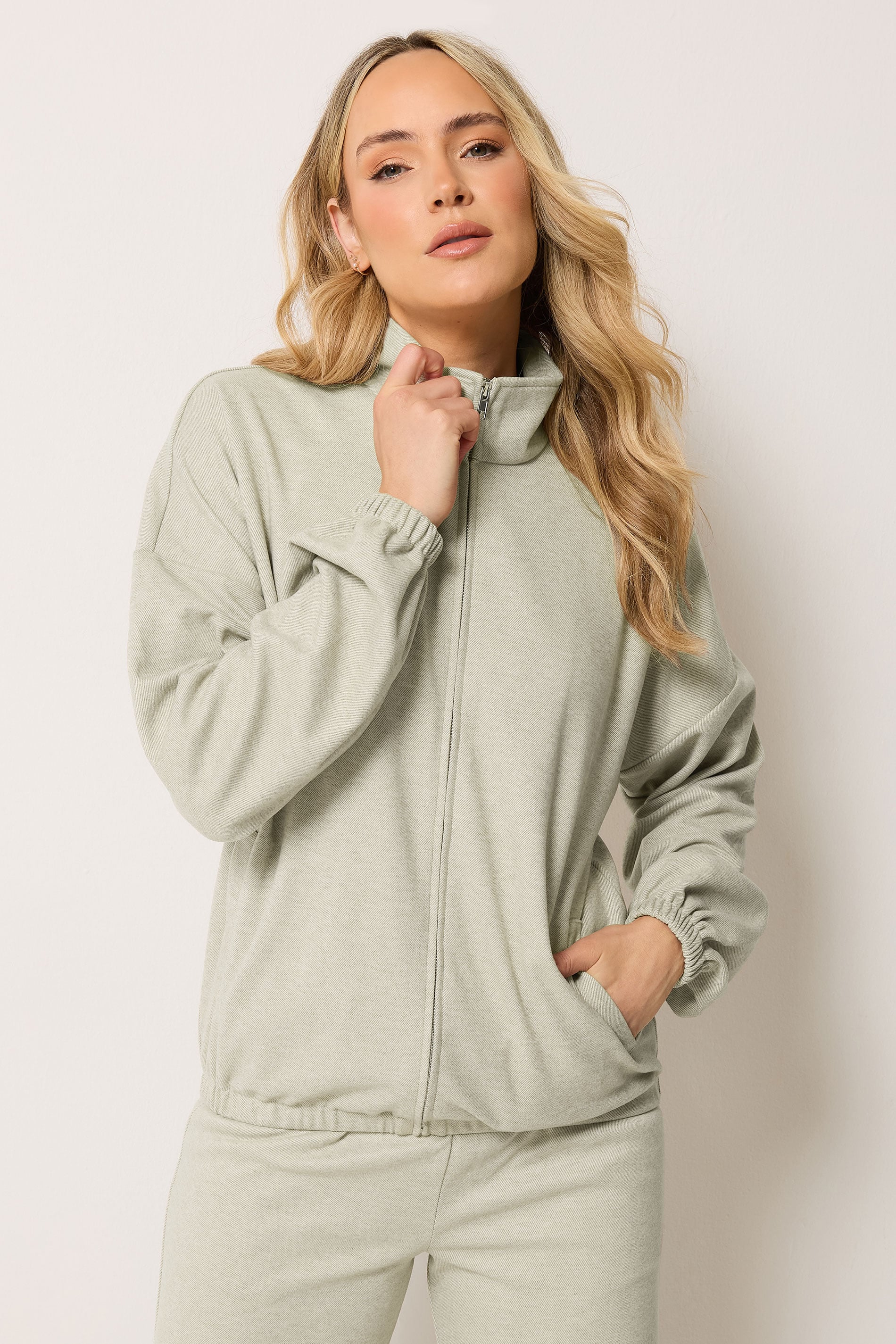 LTS PREMIUM Tall Women's Natural Brown Funnel Neck Jacket | Long Tall Sally 3
