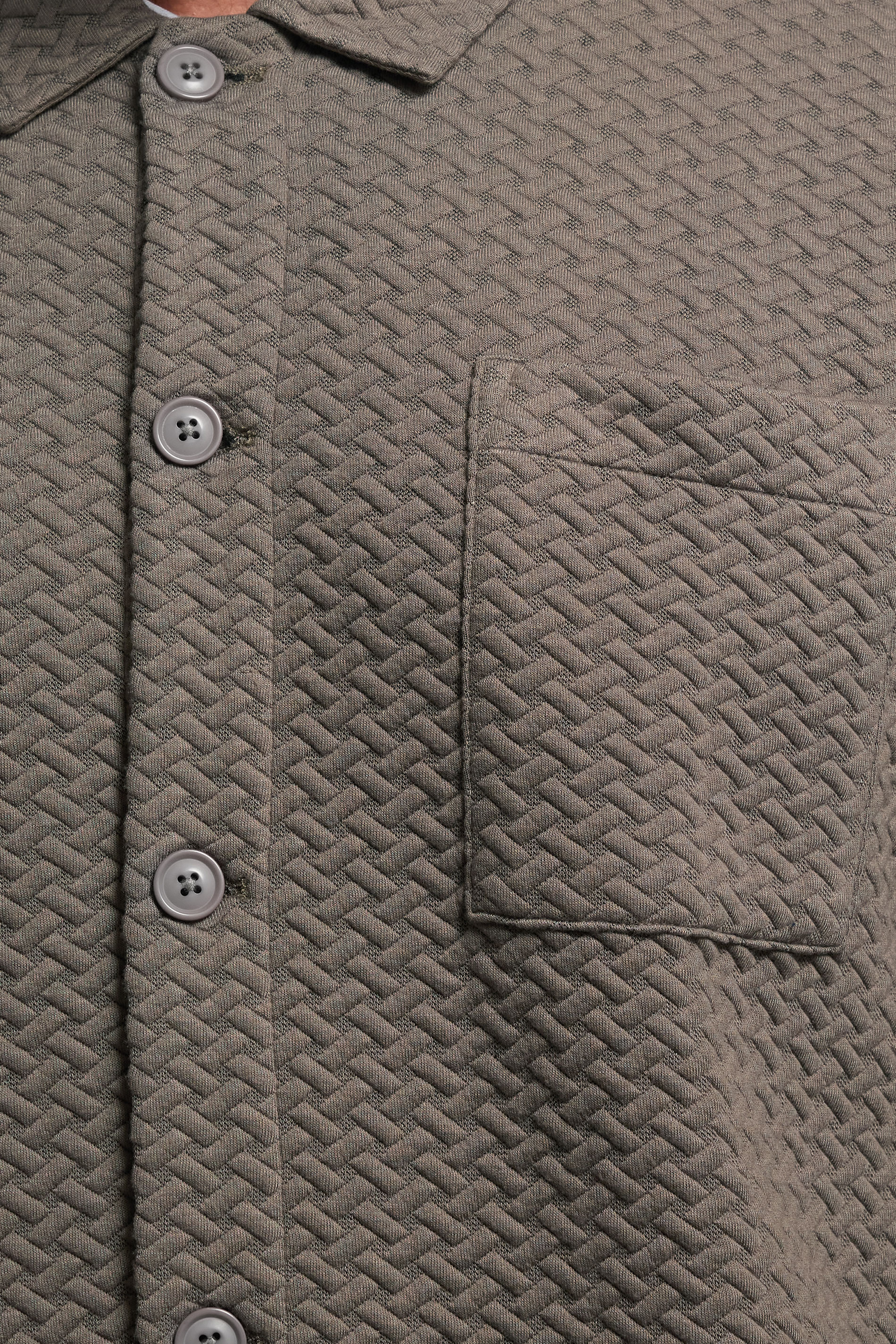 BadRhino Big & Tall Beige Brown Jersey Textured Overshirt | BadRhino 5