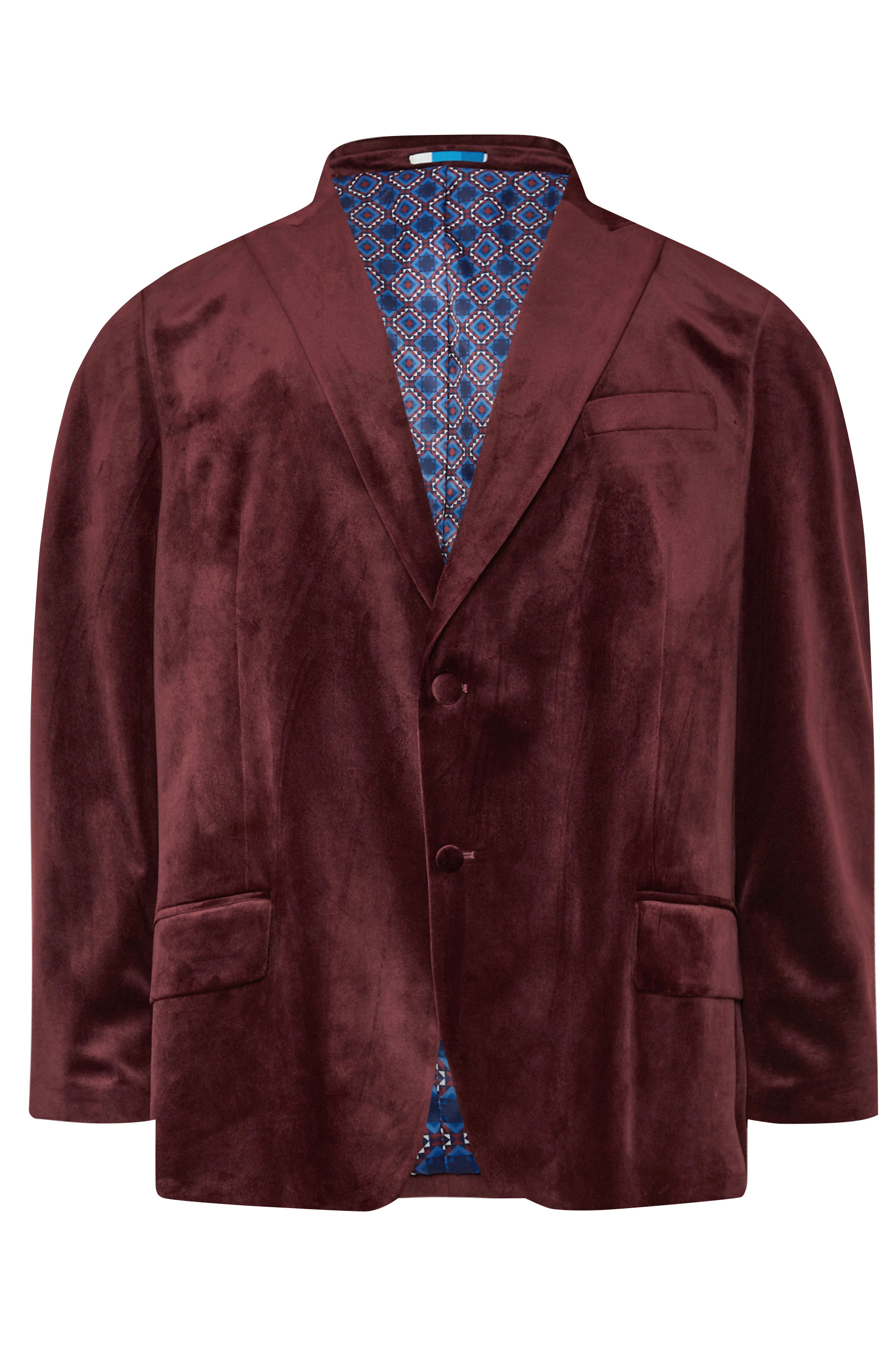 BadRhino Big & Tall Burgundy Red Tailored Velvet Blazer | BadRhino 6