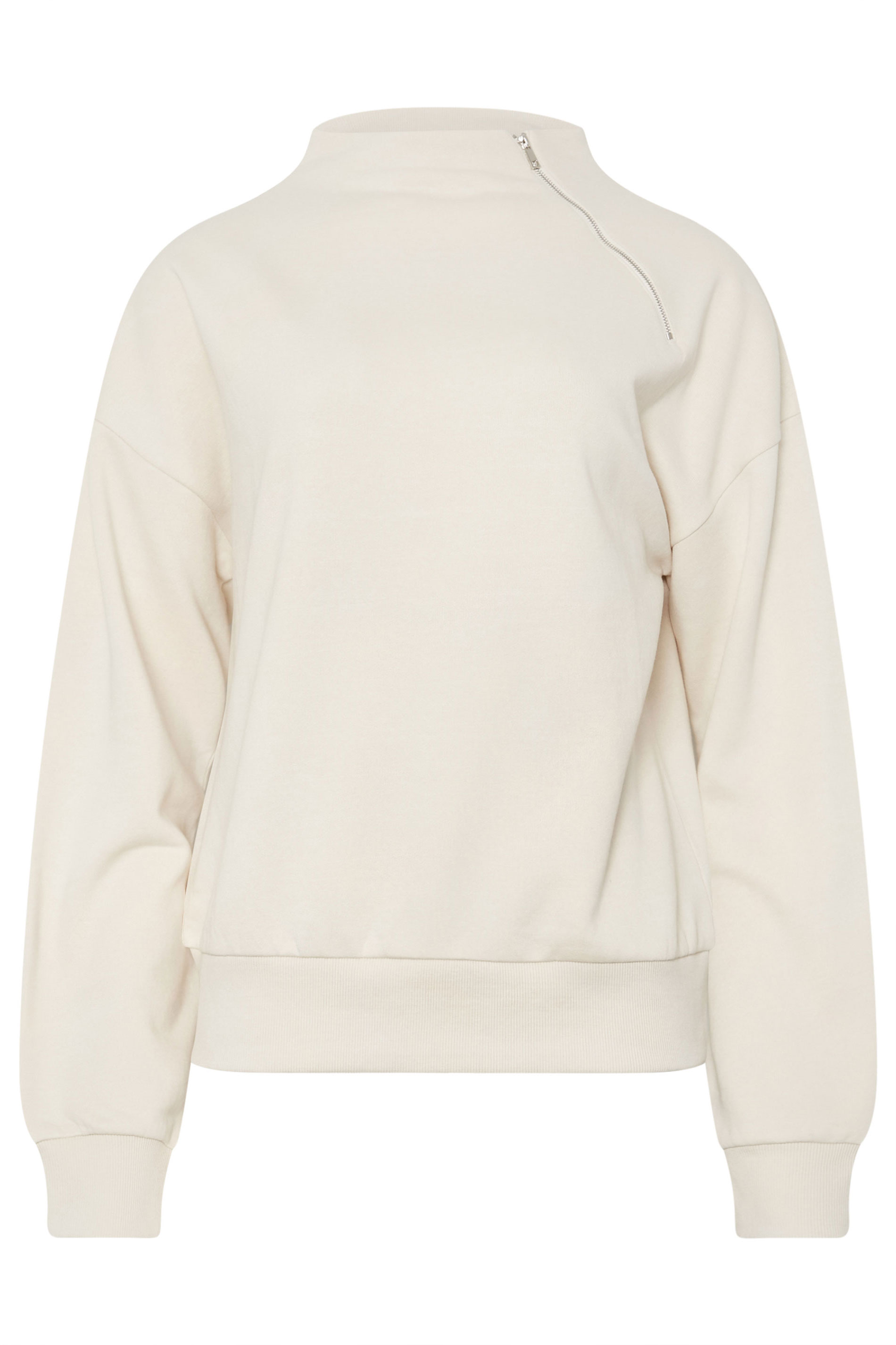 LTS Tall Cream High Zip Neck Sweatshirt | Long Tall Sally 5