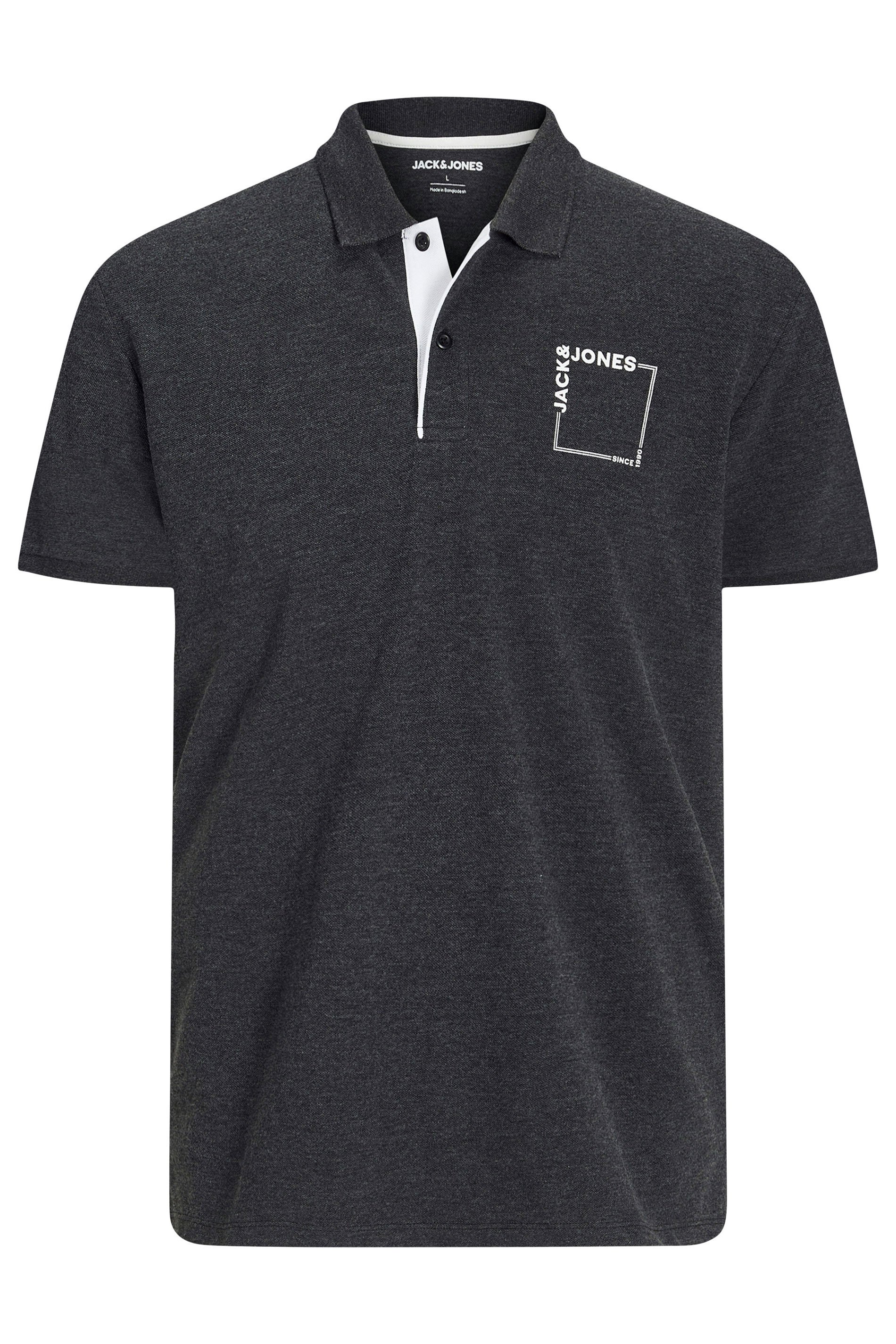 JACK & JONES Big & Tall Black Polo Shirt | BadRhino 3