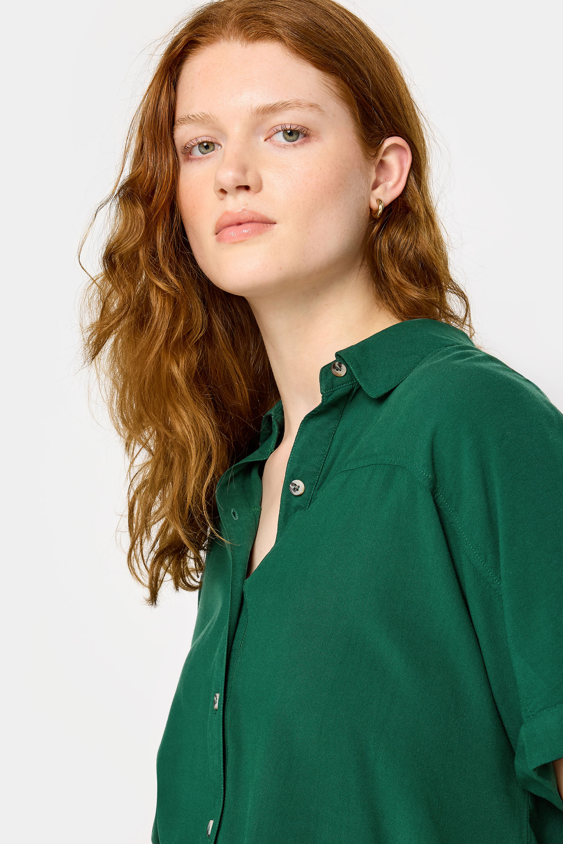 LTS Tall Womens Dark Green Acid Wash Shorts | Long Tall Sally 5